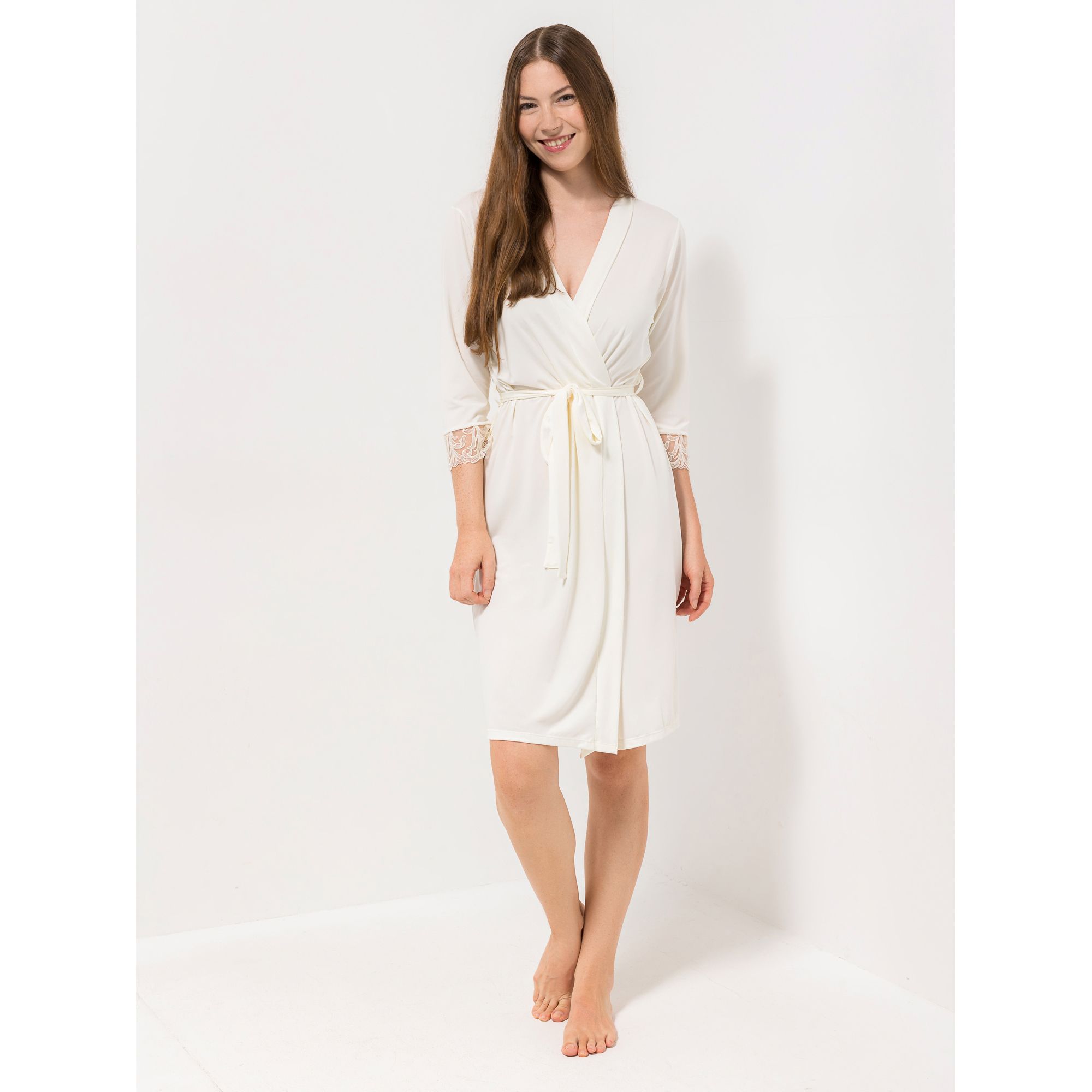 B-Ware LITTLE ROSE Morgenmantel Mikrofaser Bindeband