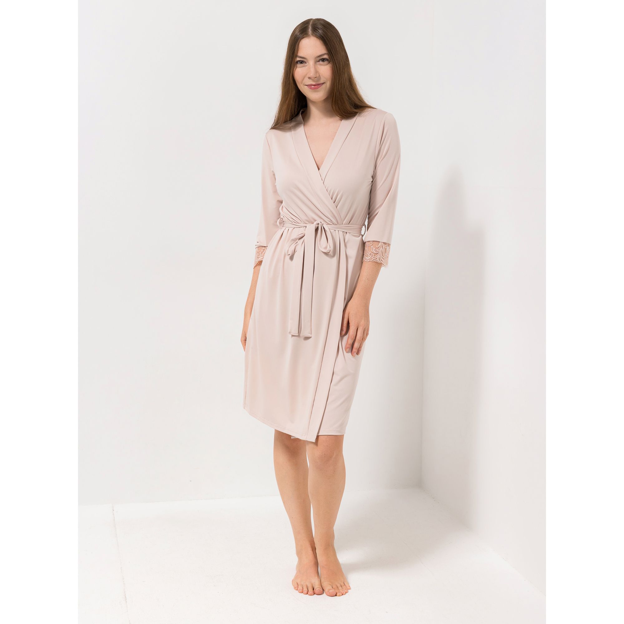 B-Ware LITTLE ROSE Morgenmantel Mikrofaser Bindeband