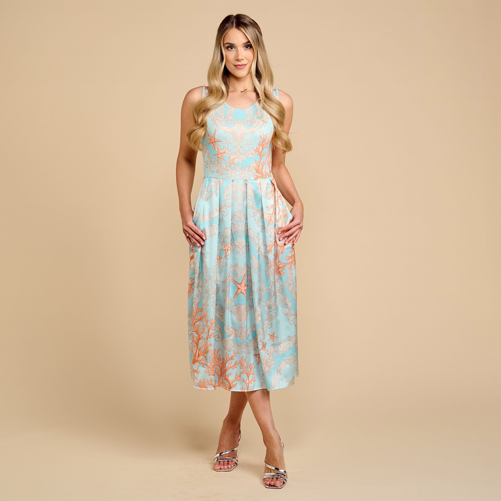 B-Ware SCHIFFHAUER MUNICH® Kleid, Materialmix Rundhalsausschnitt Eingrifftasche