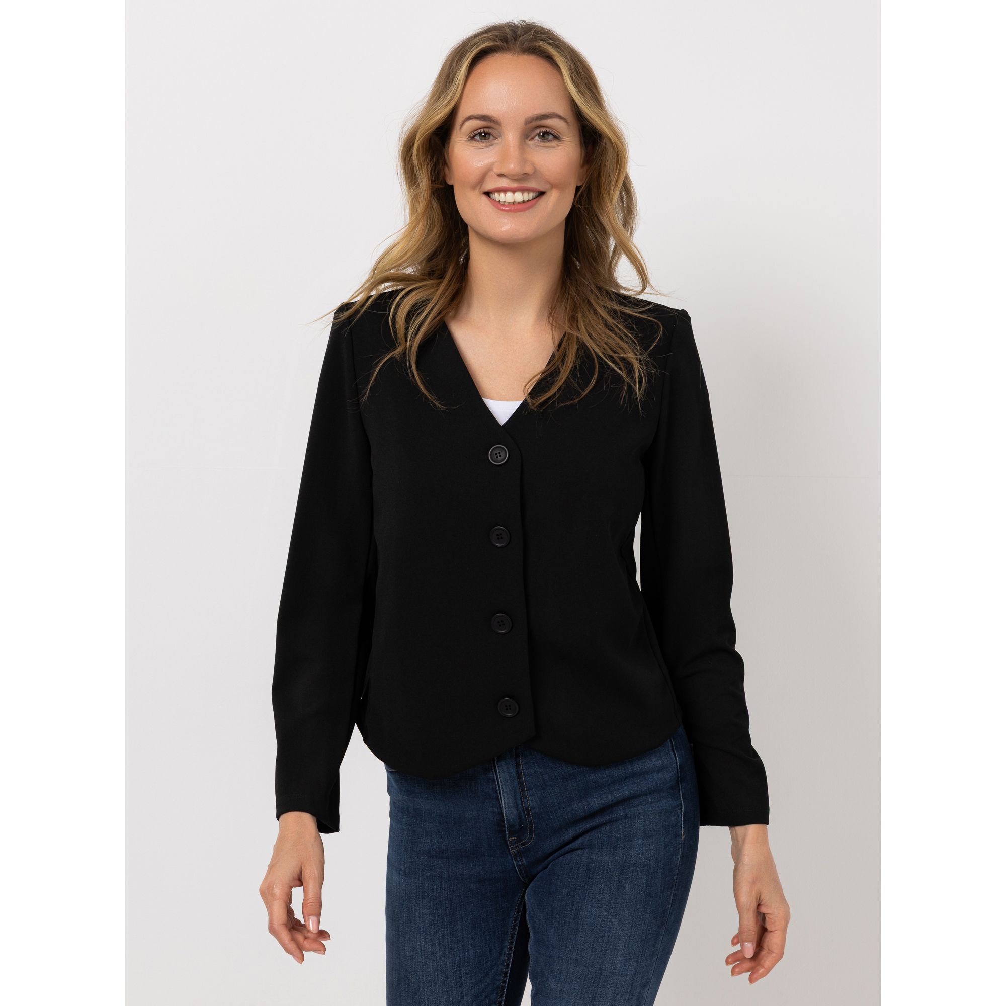 B-Ware KIM & CO. Blazer-Jacke, Langarm Ponti Crepe Jersey Knopfleiste