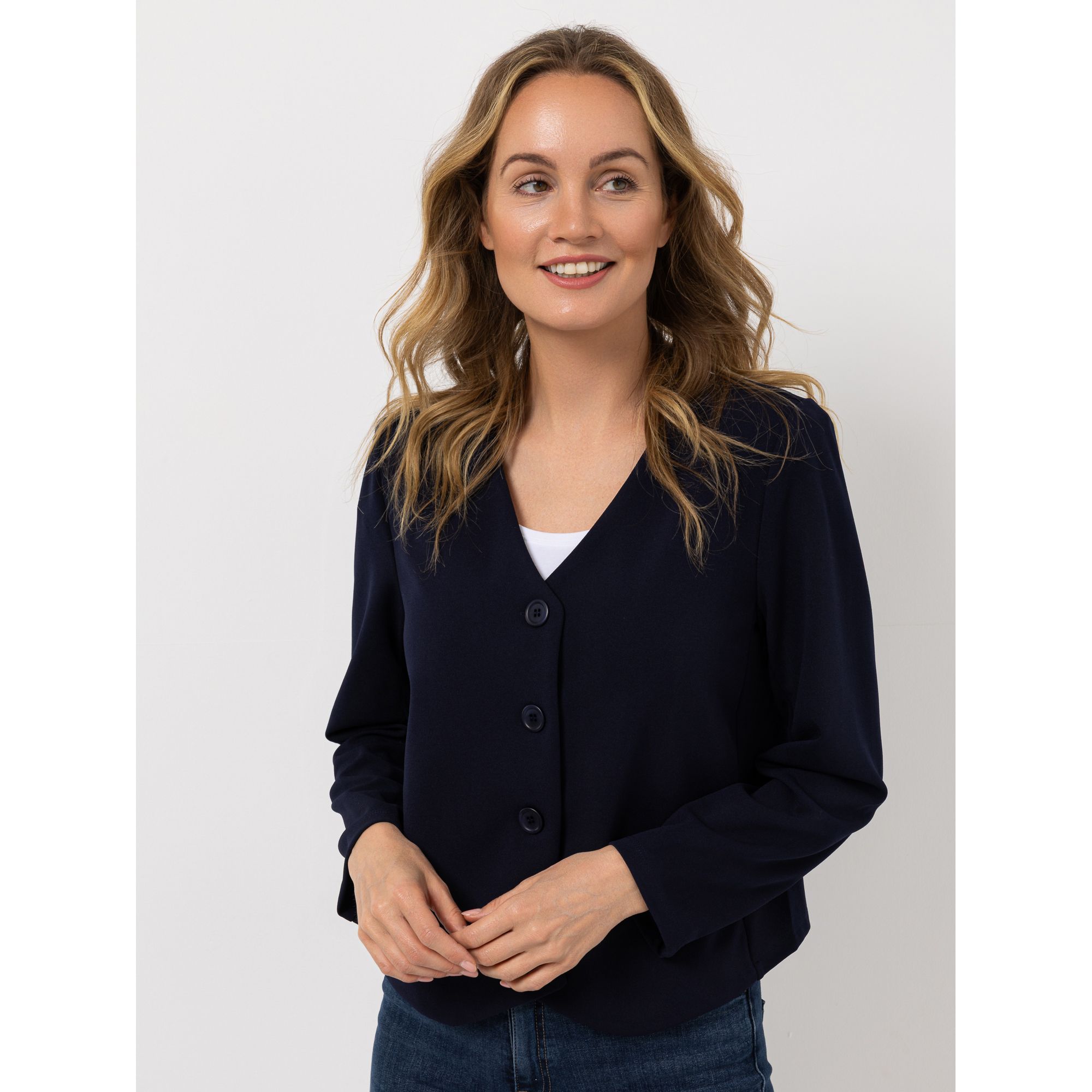B-Ware KIM & CO. Blazer-Jacke, Langarm Ponti Crepe Jersey Knopfleiste