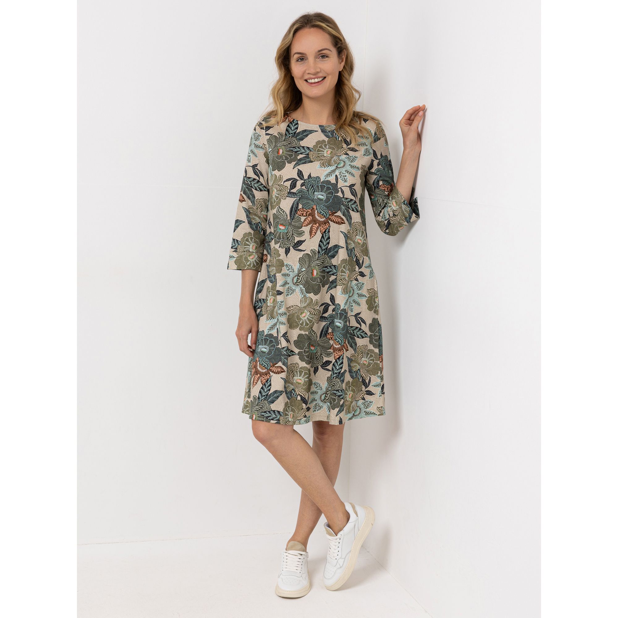 B-Ware Green Cotton by Peter Hahn Kleid 3/4 Arm Style Ivy