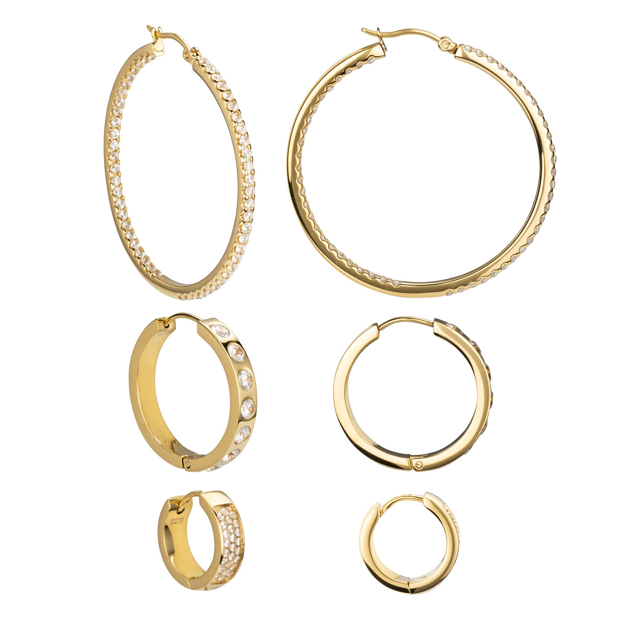 B-Ware DIAMONIQUE® 3tlg.Creolen-Set = 4,83ct Brillantschliff