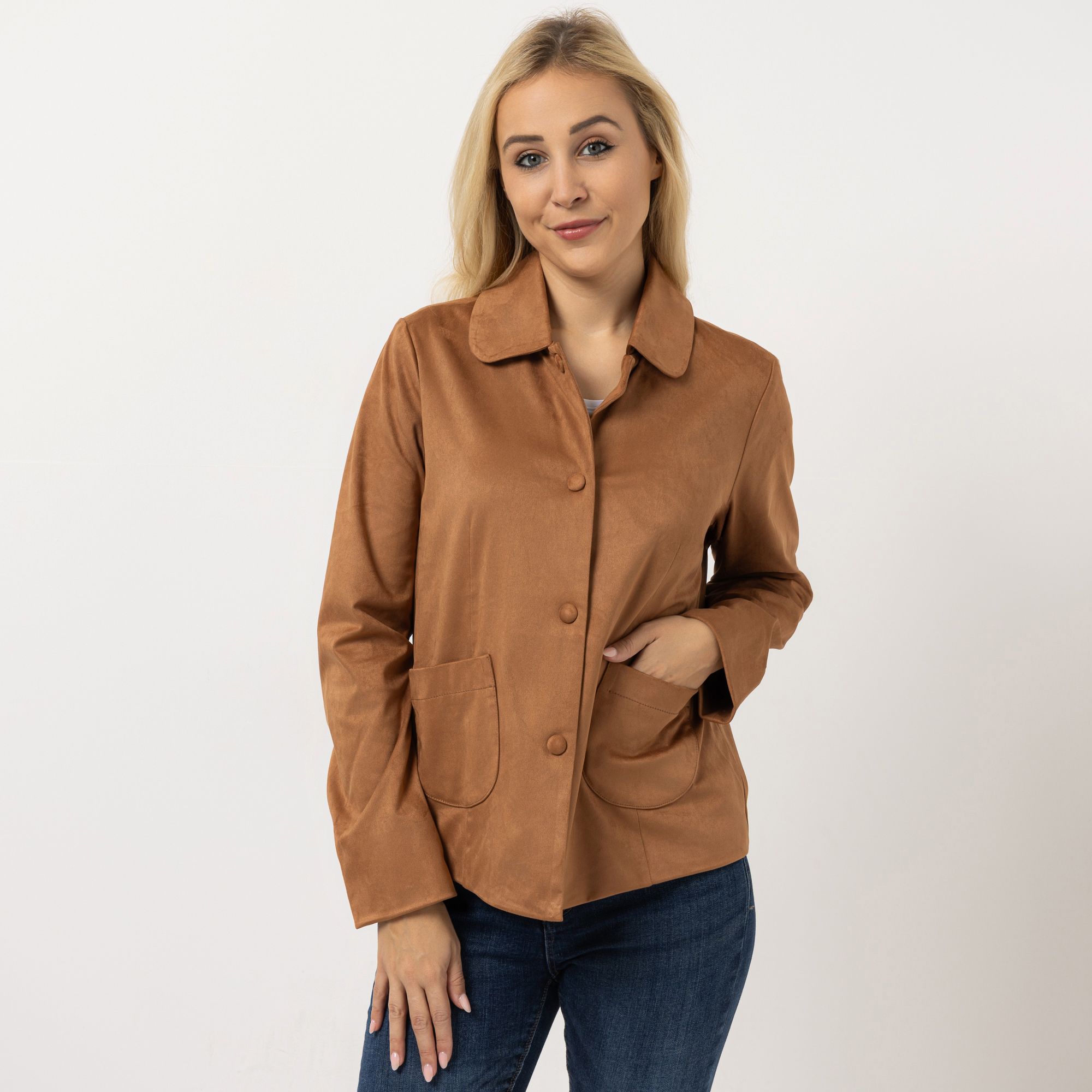 B-Ware DINE 'N' DANCE Jacke aufgesetzte Taschen Raffung hinten