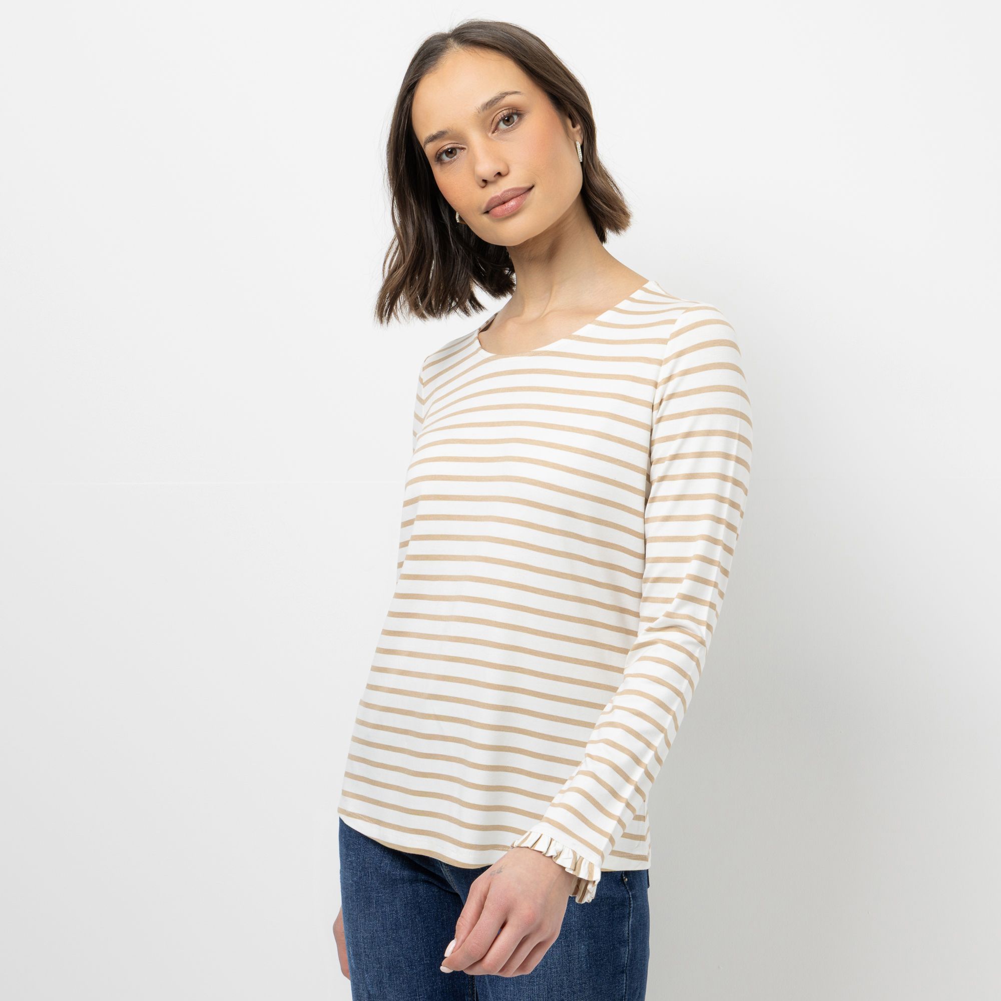 B-Ware STEFFEN SCHRAUT Shirt Rundhalsausschnitt Rüschendetail