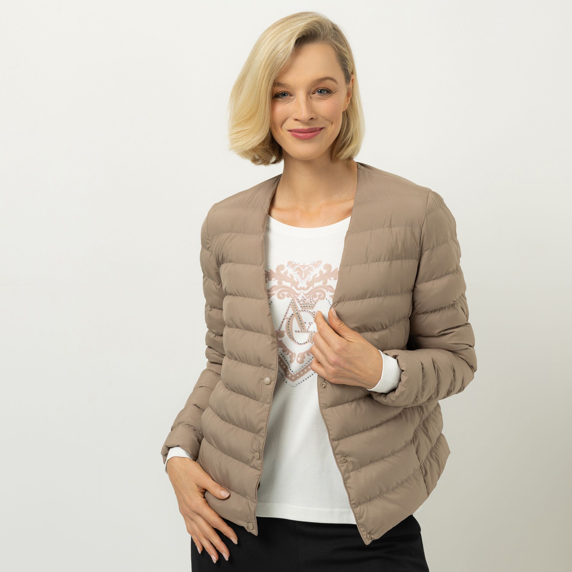 B-Ware ANNA VON GRIESHEIM Steppjacke verstellbarer Kragen Druckknöpfe