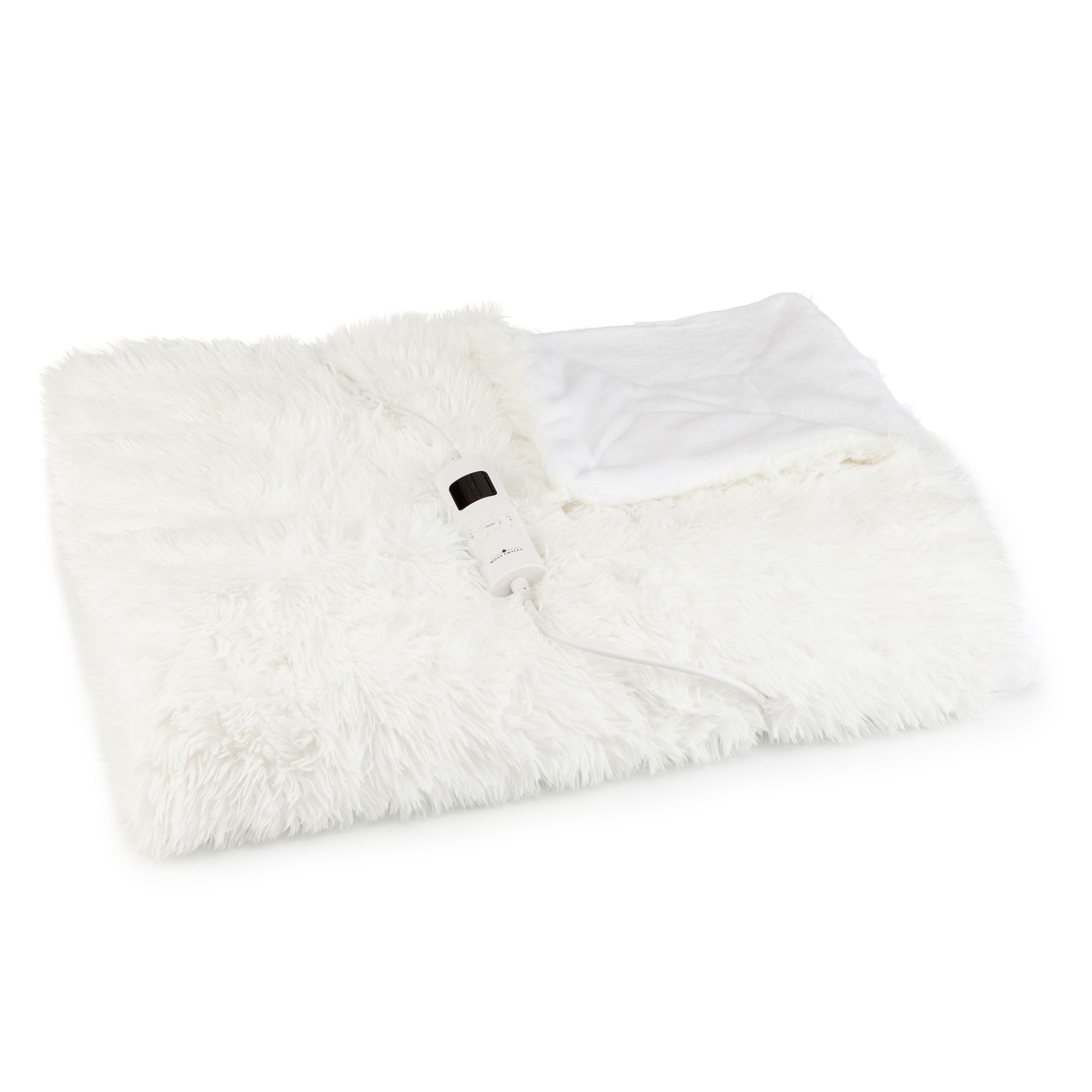 B-Ware MONT CHALET Fellimitat-Heizdecke uni Hochflor waschbar, 130x180cm