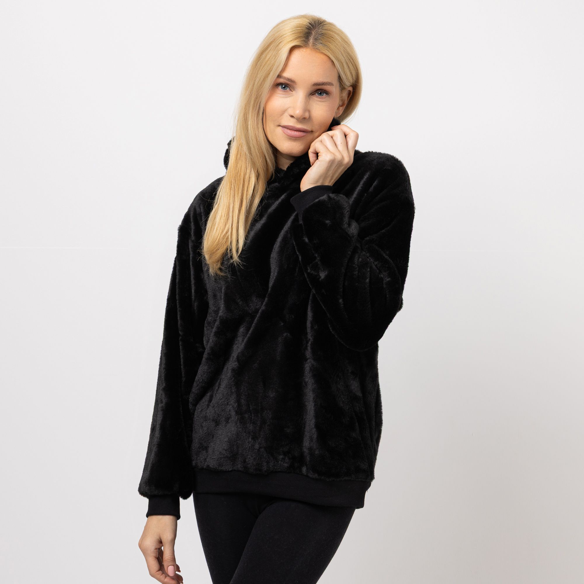 B-Ware MONT CHALET Damen-Hoodie Fellimitat Mikrofaser