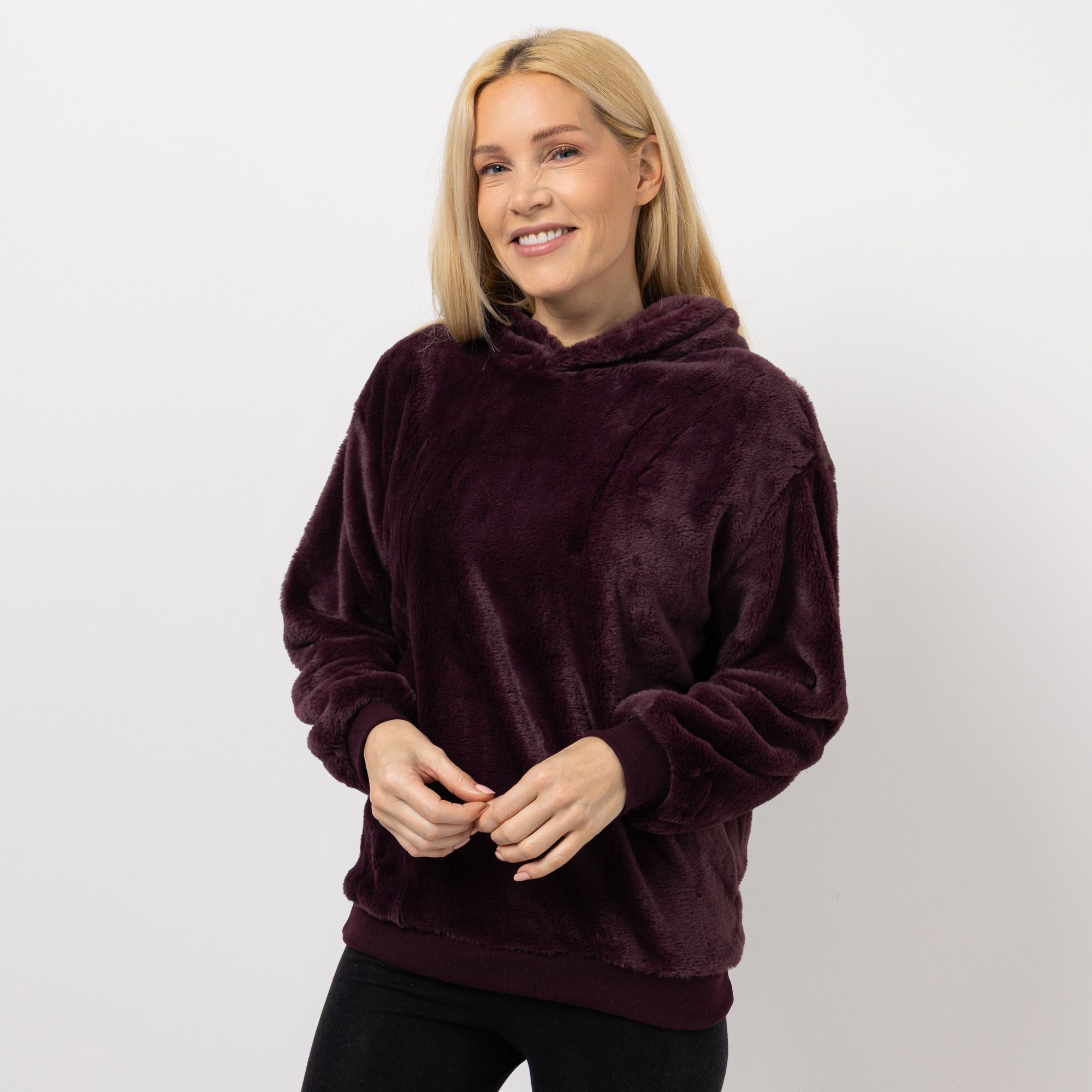 B-Ware MONT CHALET Damen-Hoodie Fellimitat Mikrofaser