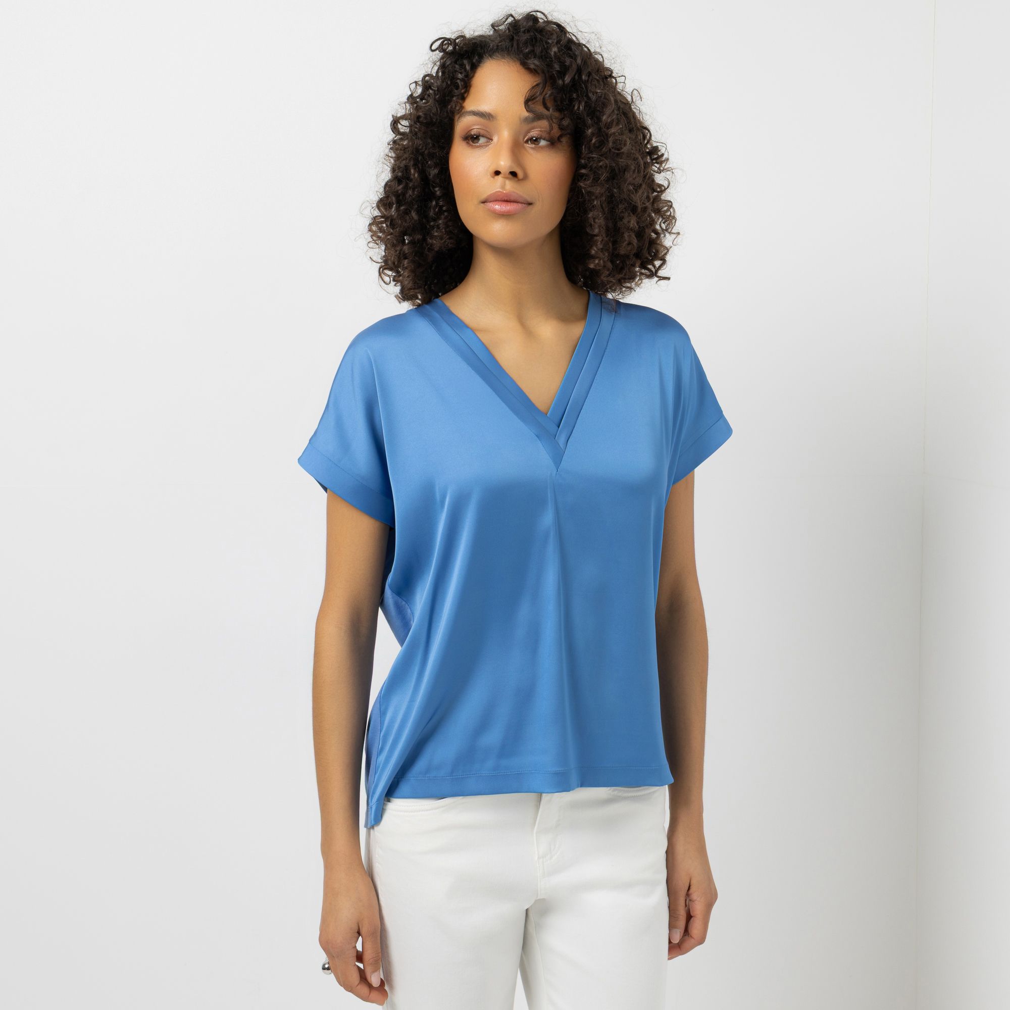 B-Ware STEFFEN SCHRAUT Blusenshirt, 1/2 Arm V-Ausschnitt Falteineinsatz