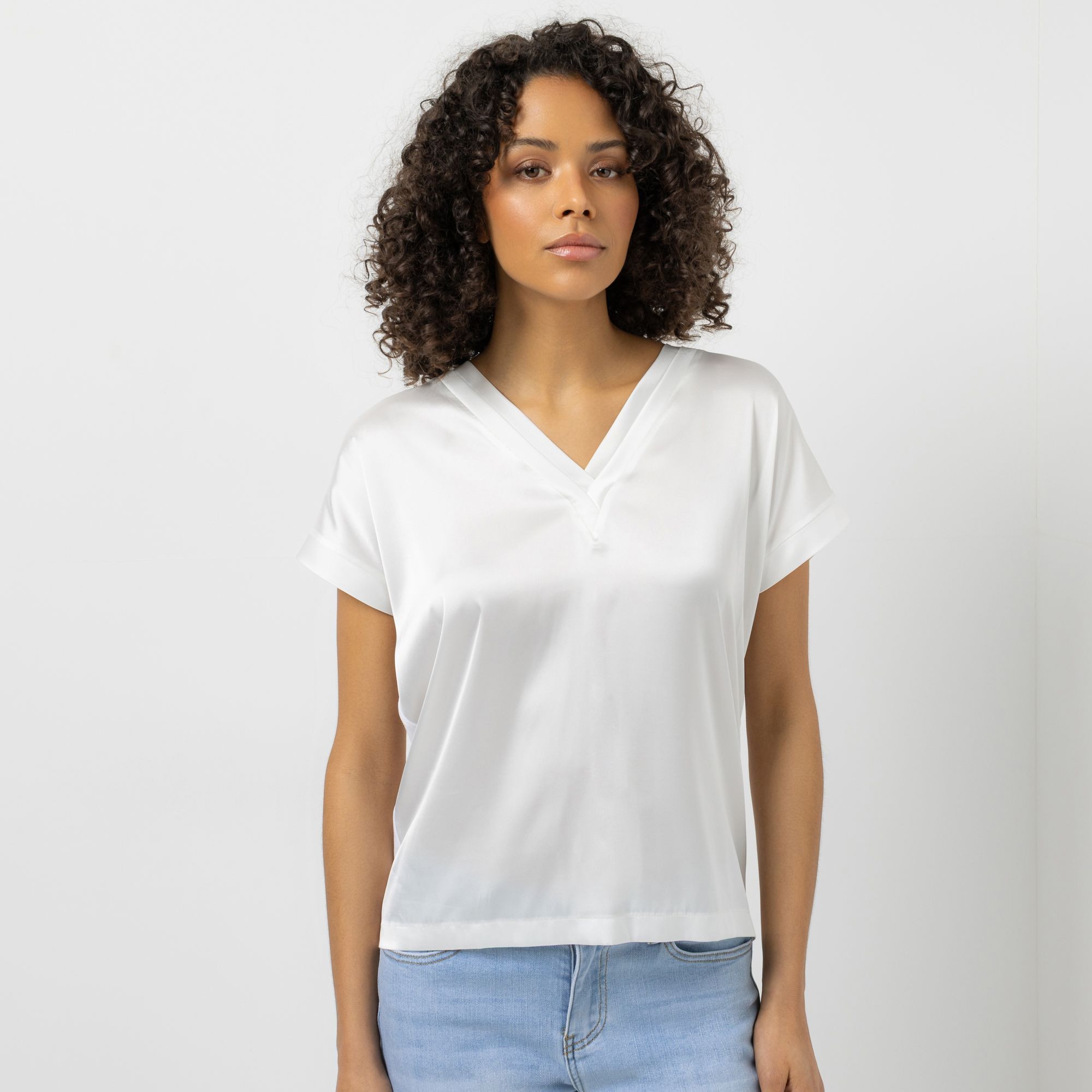 B-Ware STEFFEN SCHRAUT Blusenshirt, 1/2 Arm V-Ausschnitt Falteineinsatz