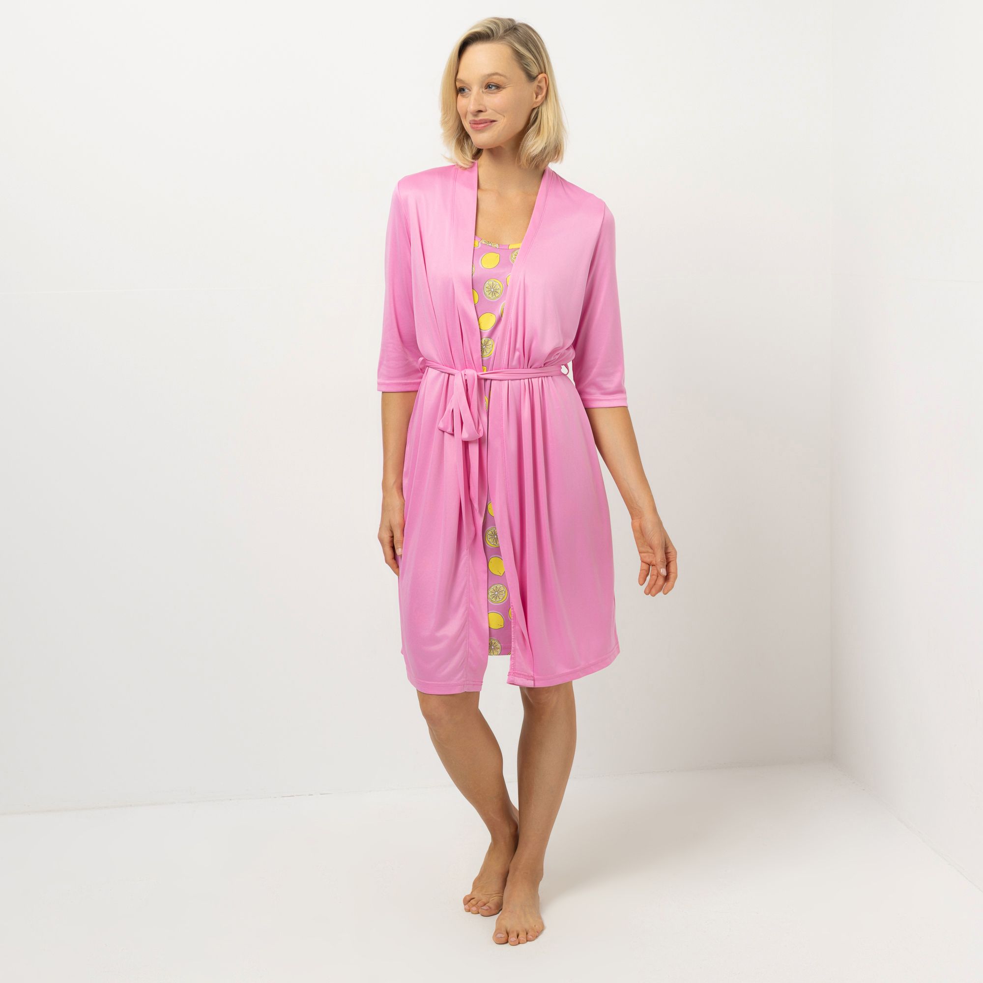 B-Ware LITTLE ROSE Nachthemd mit Spaghettiträgern, Longcardigan, 3/4-Arm