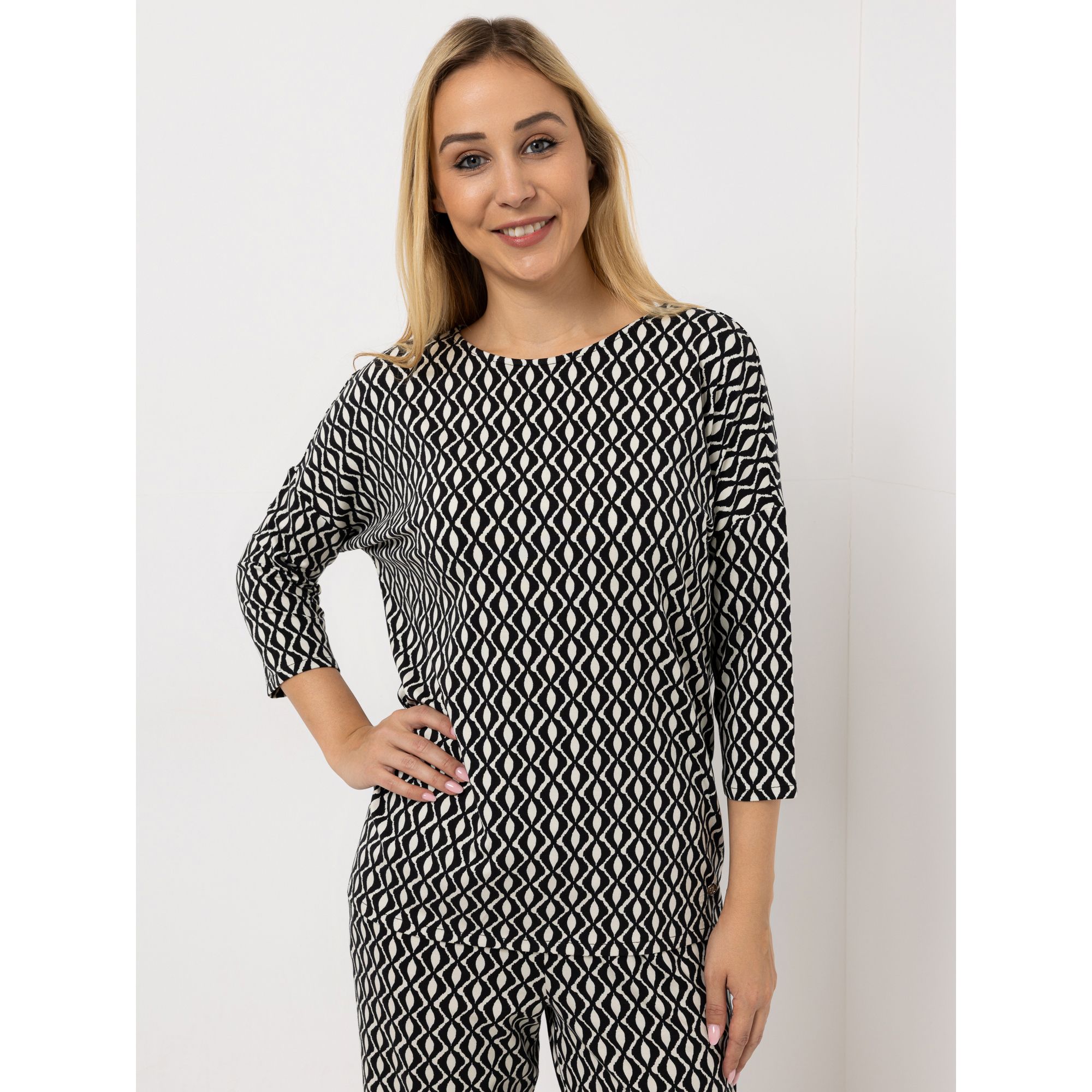 B-Ware EVA LUTZ Shirt, 3/4-Arm Rundhalsausschnitt aus ECOVERO Viskose