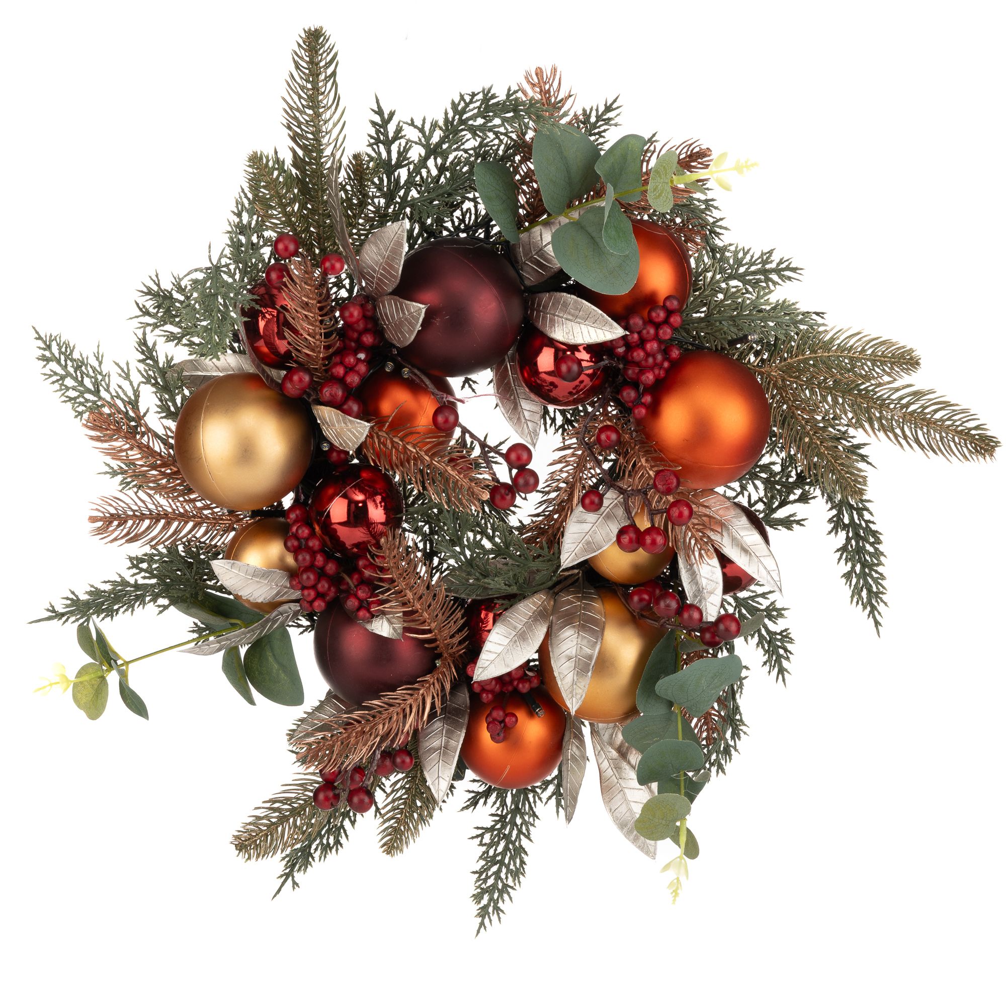 B-Ware LUMIDA Xmas LED-Dekokranz mit Kugeln 6h-Timerfunktion