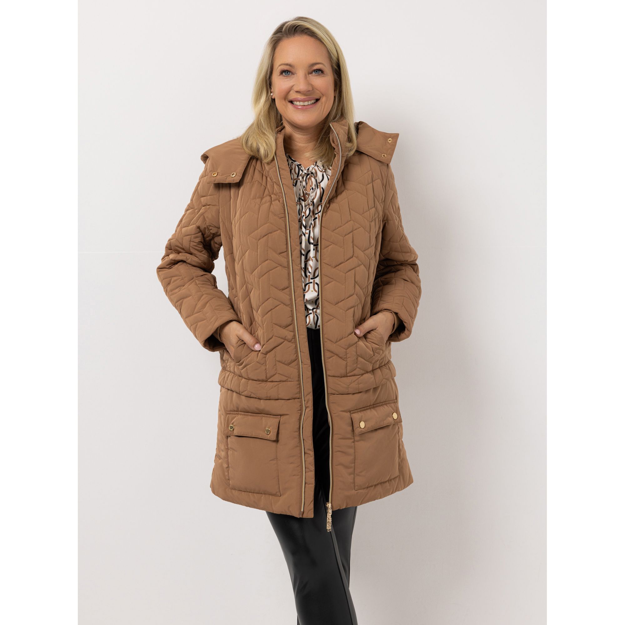 B-Ware KILIAN KERNER SENSES Mantel, Stehkragen abnehmbare Kapuze Reißverschluss