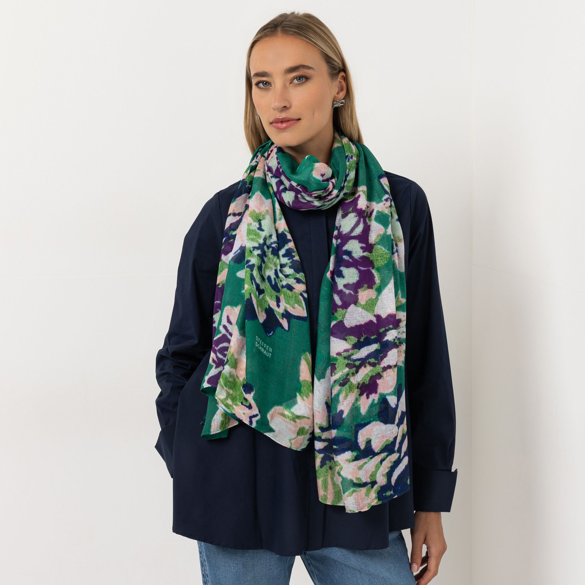 B-Ware STEFFEN SCHRAUT Schal Biarritz Allover-Druck aus ECOVERO Viskose