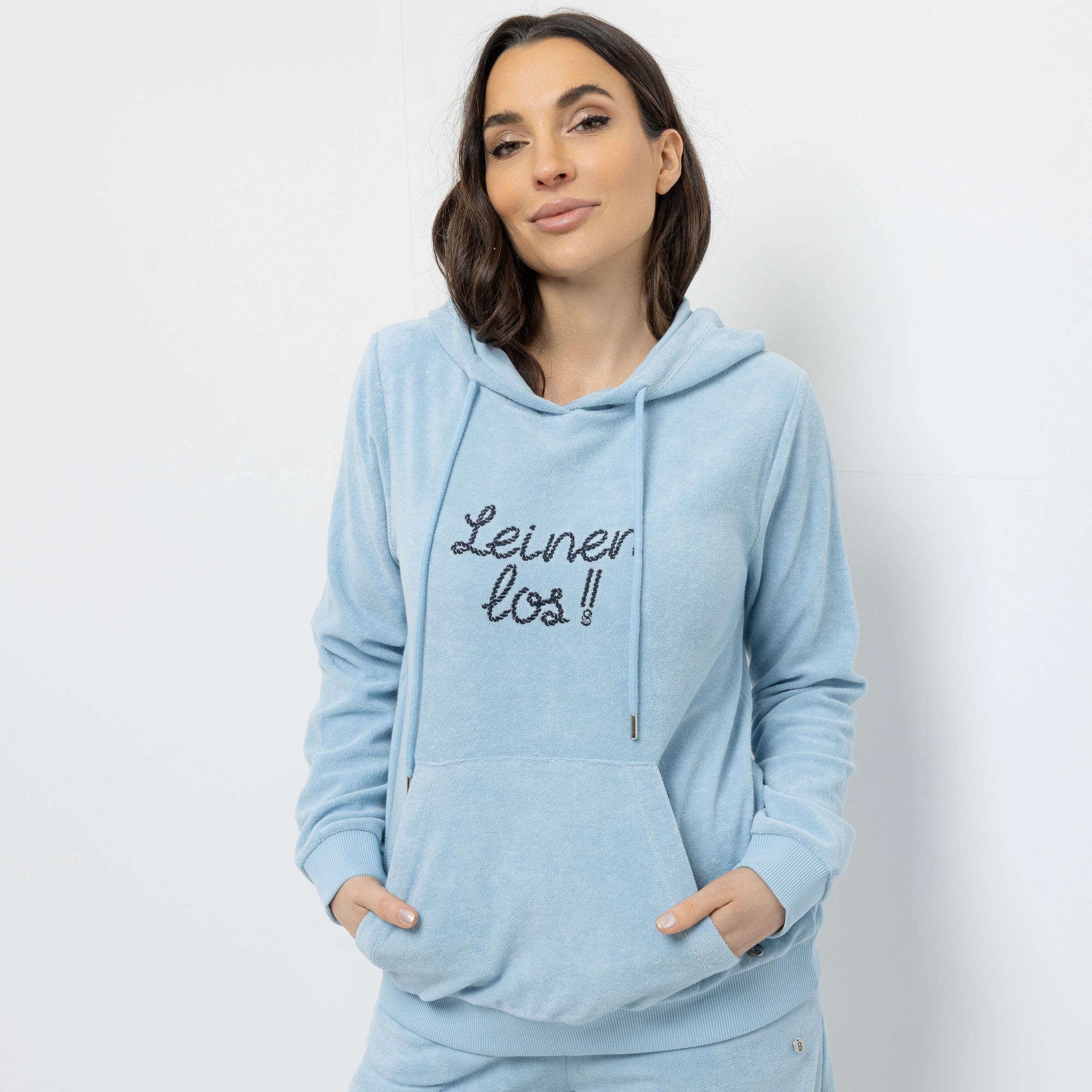 B-Ware STRANDFEIN Frottee-Hoodie Kängurutasche Stickerei