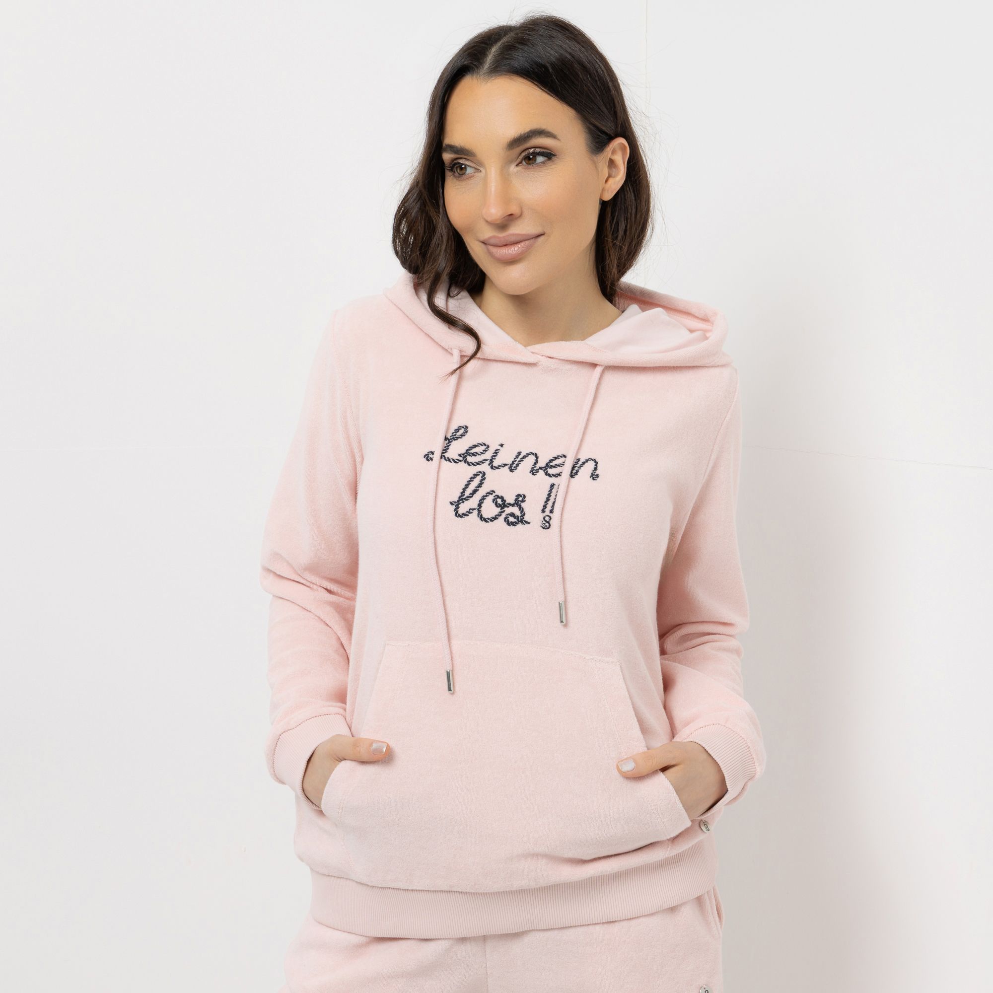 B-Ware STRANDFEIN Frottee-Hoodie Kängurutasche Stickerei