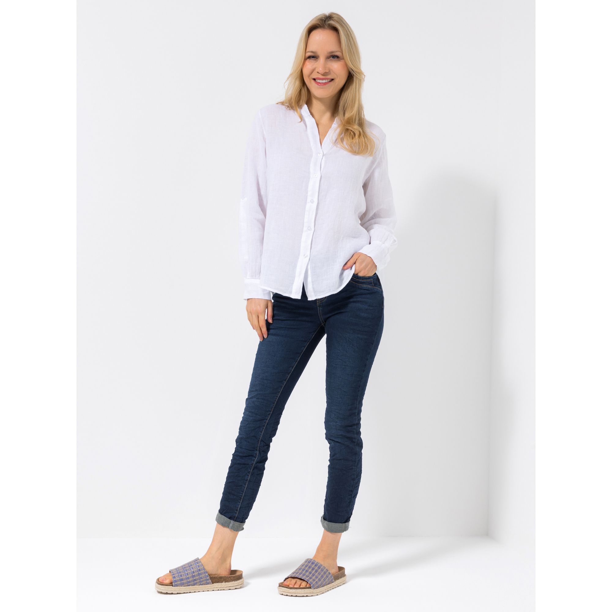 B-Ware DINE 'N' DANCE Bluse, 1/1-Arm Leinen Ärmelriegel