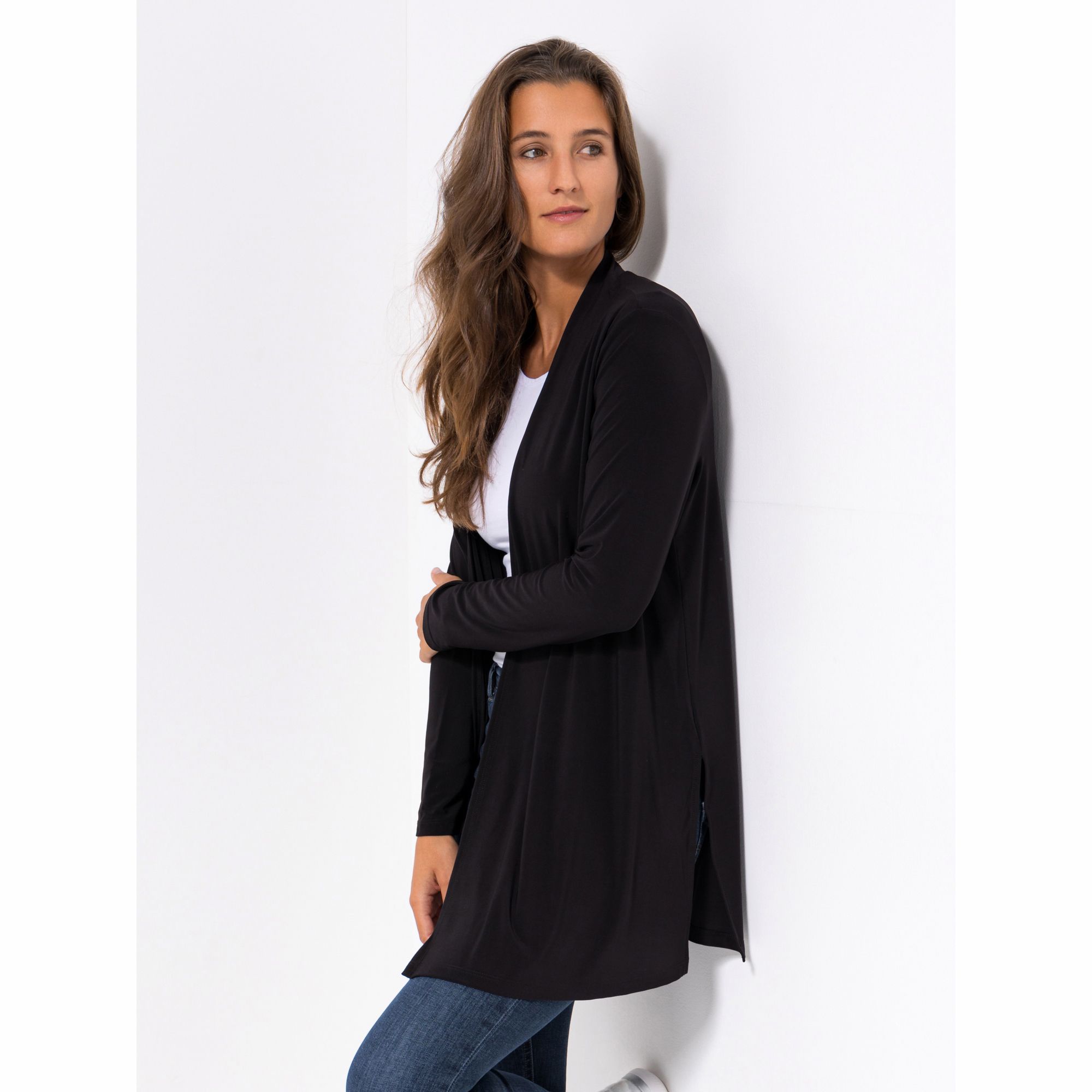 B-Ware KIM & CO. Cardigan, Langarm Deluxe Brazil Knit offene Front