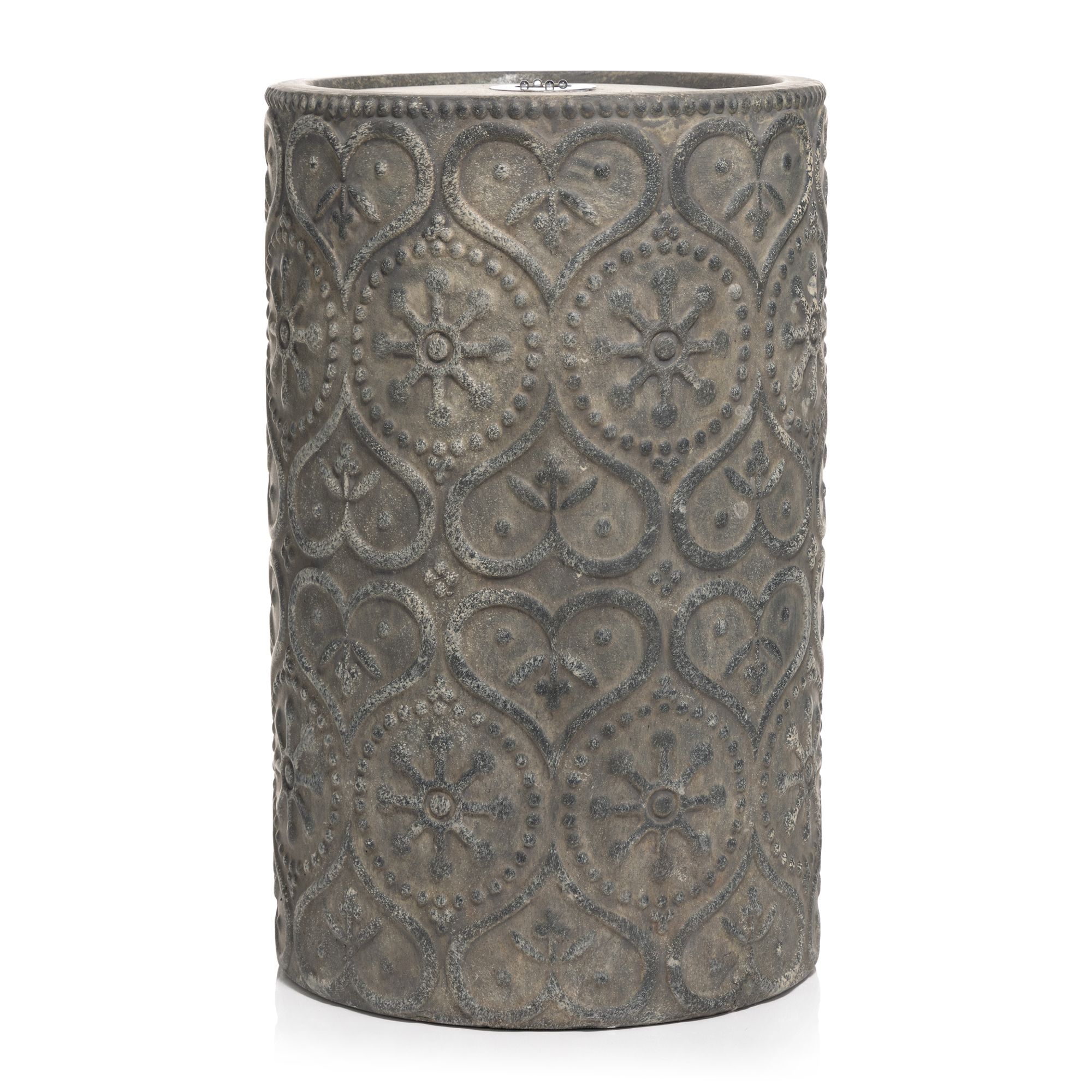 B-Ware LUMIDA Garden Keramik-Brunnen Relief-Motiv & Vogel-Figuren