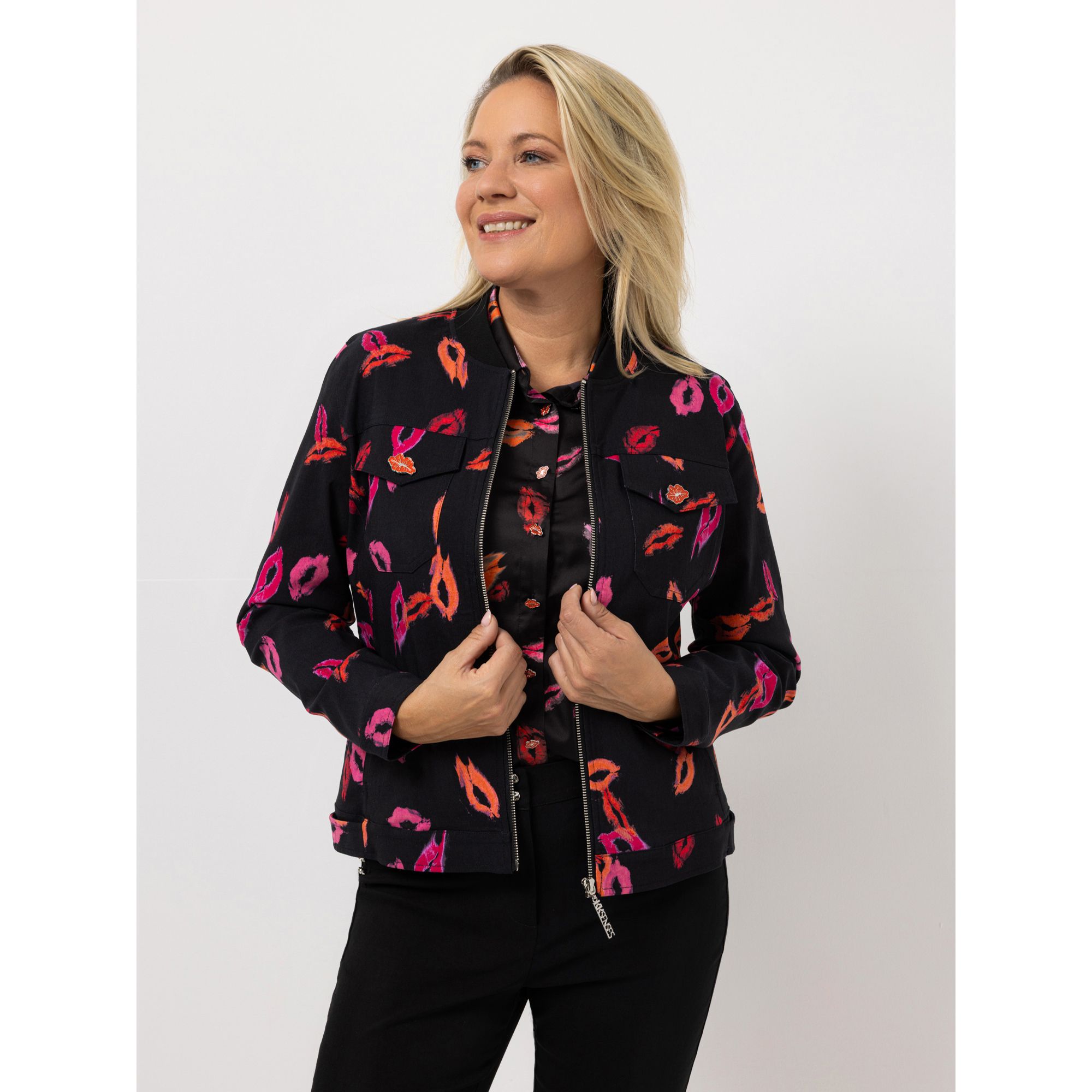 B-Ware KILIAN KERNER SENSES Jacke, Blouson-Style aus elastischer Ware Kuss-Knöpfe