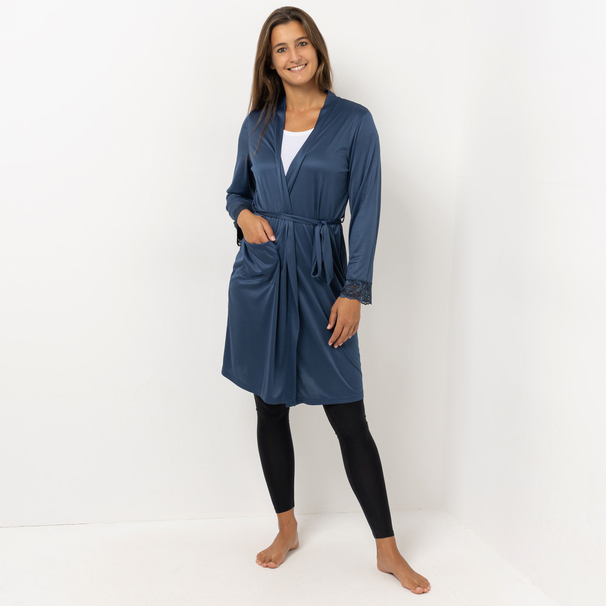 B-Ware LITTLE ROSE Morgenmantel Mikrofaser Tasche