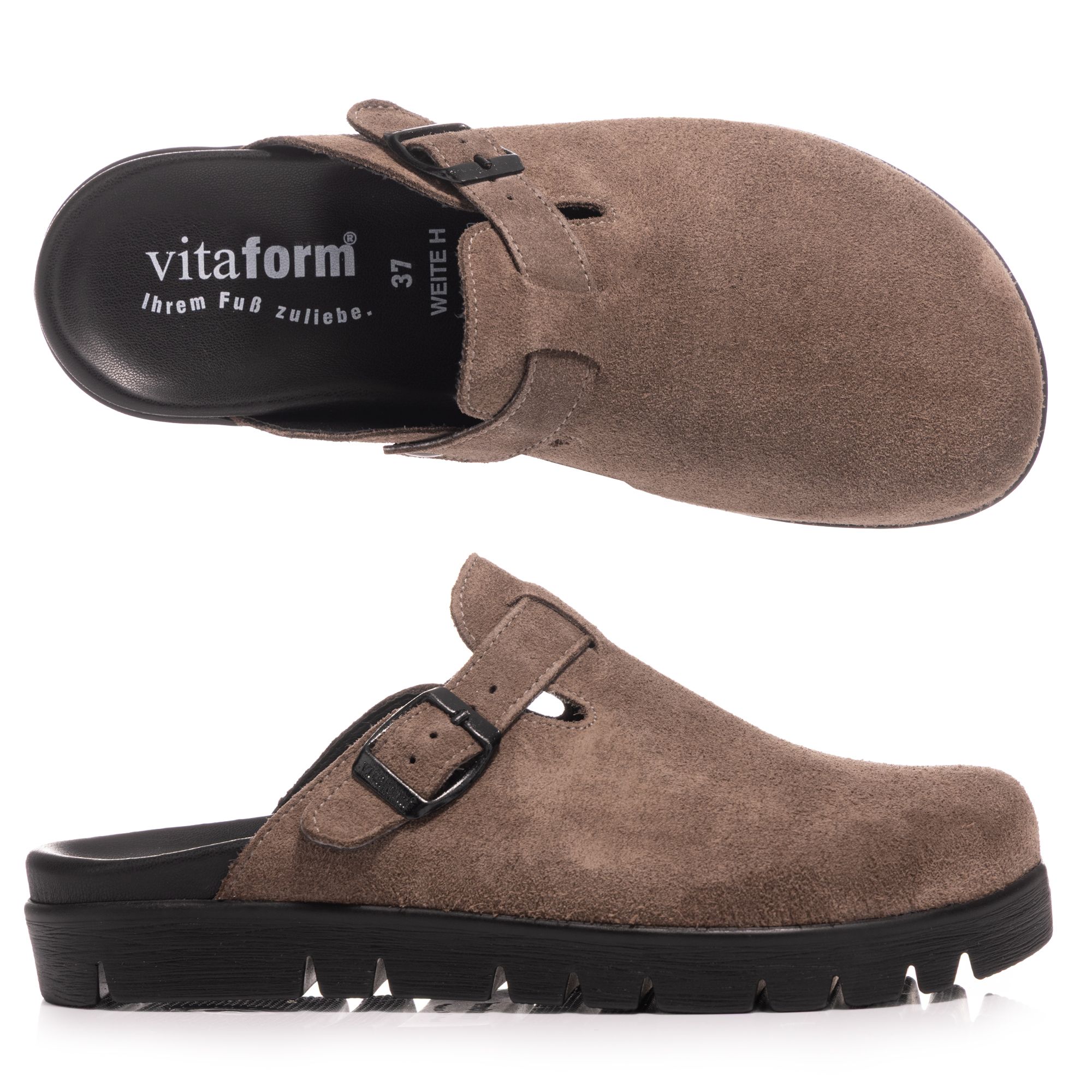 B-Ware VITAFORM Damen-Clog Verloursleder bezogenes Fußbett