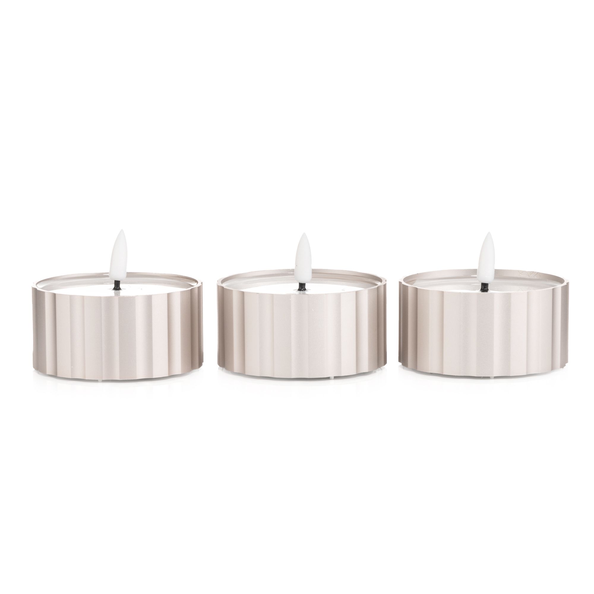 B-Ware ELAMBIA 3 LED-Minikerzen Aluminium-Körper Flamme Luma, Timer