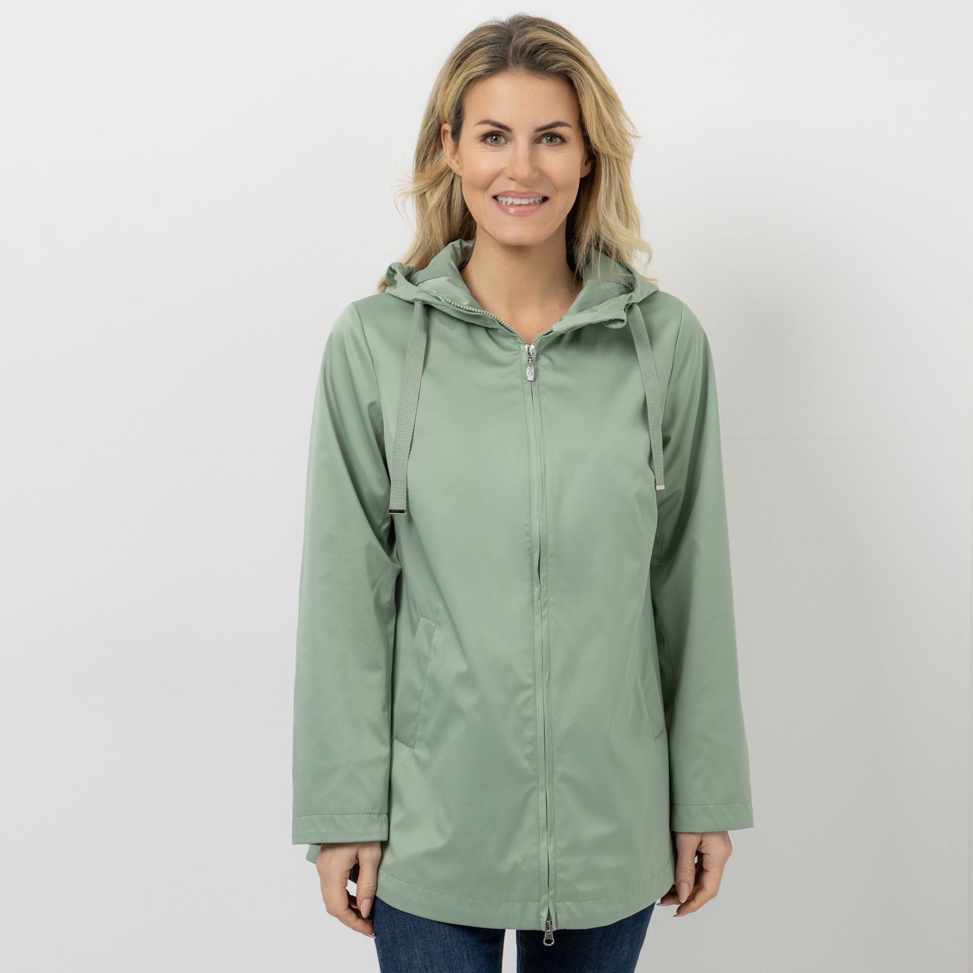 B-Ware VIA MILANO Jacke, 1/1-Arm Stehkragen mit Kapuze 2-Wege-Zipper