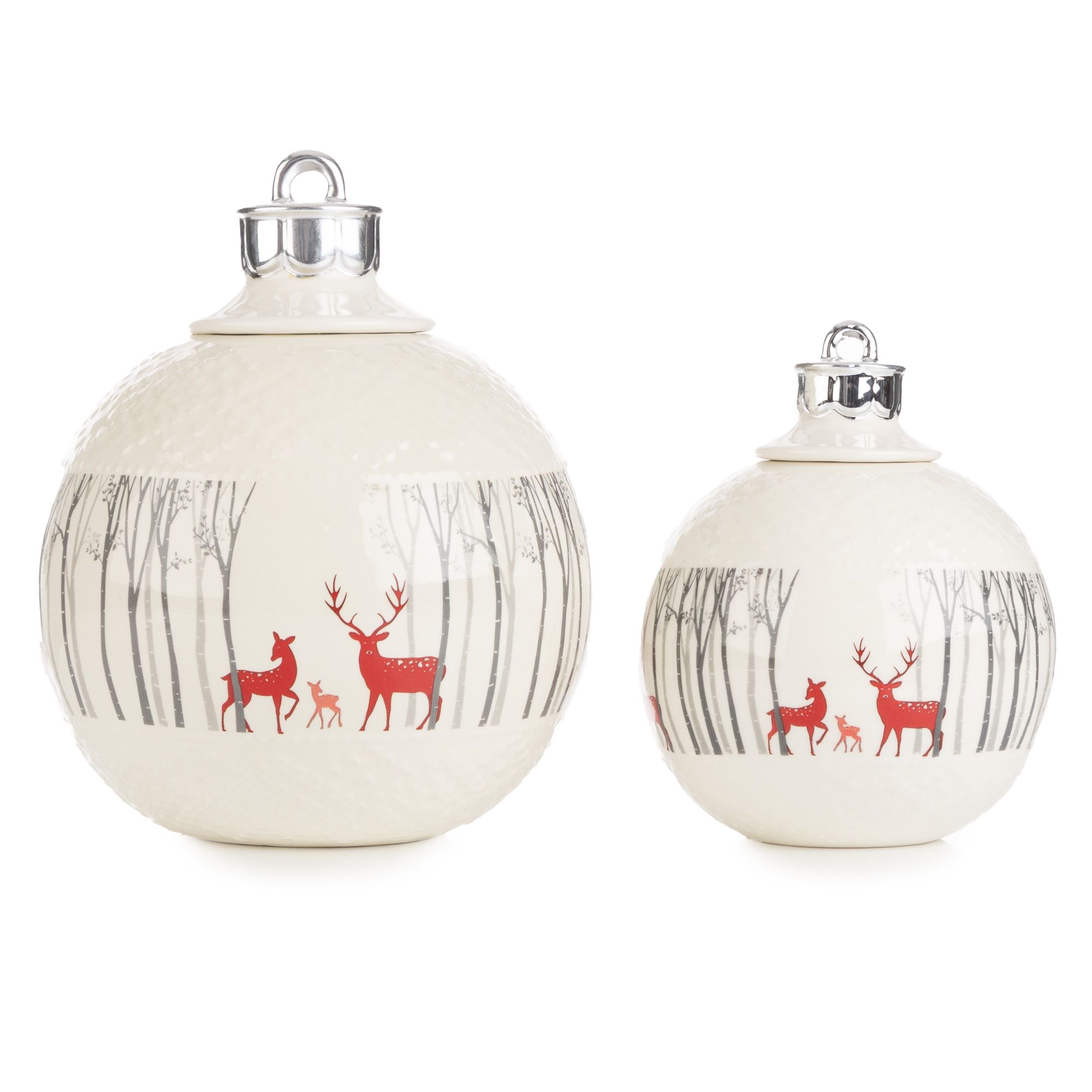 B-Ware ABELLA Xmas 2 Keramik-Dosen Weihnachtskugel Rentier-Motiv