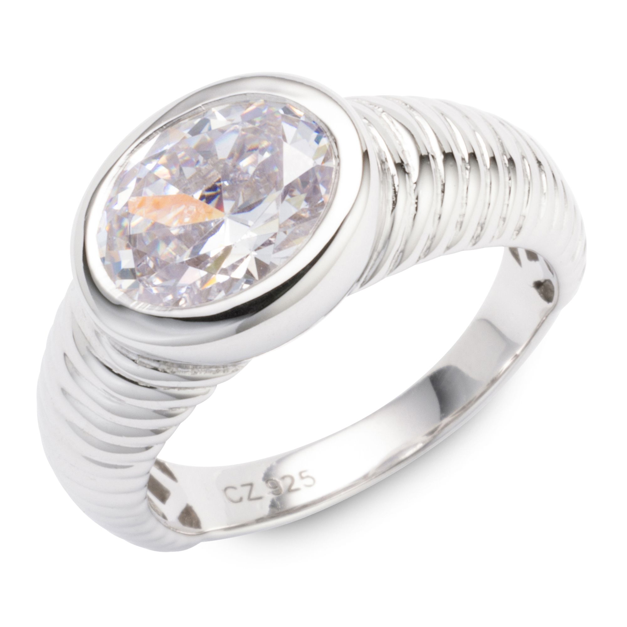 B-Ware DIAMONIQUE® Ring = 3,00ct Ovalschliff