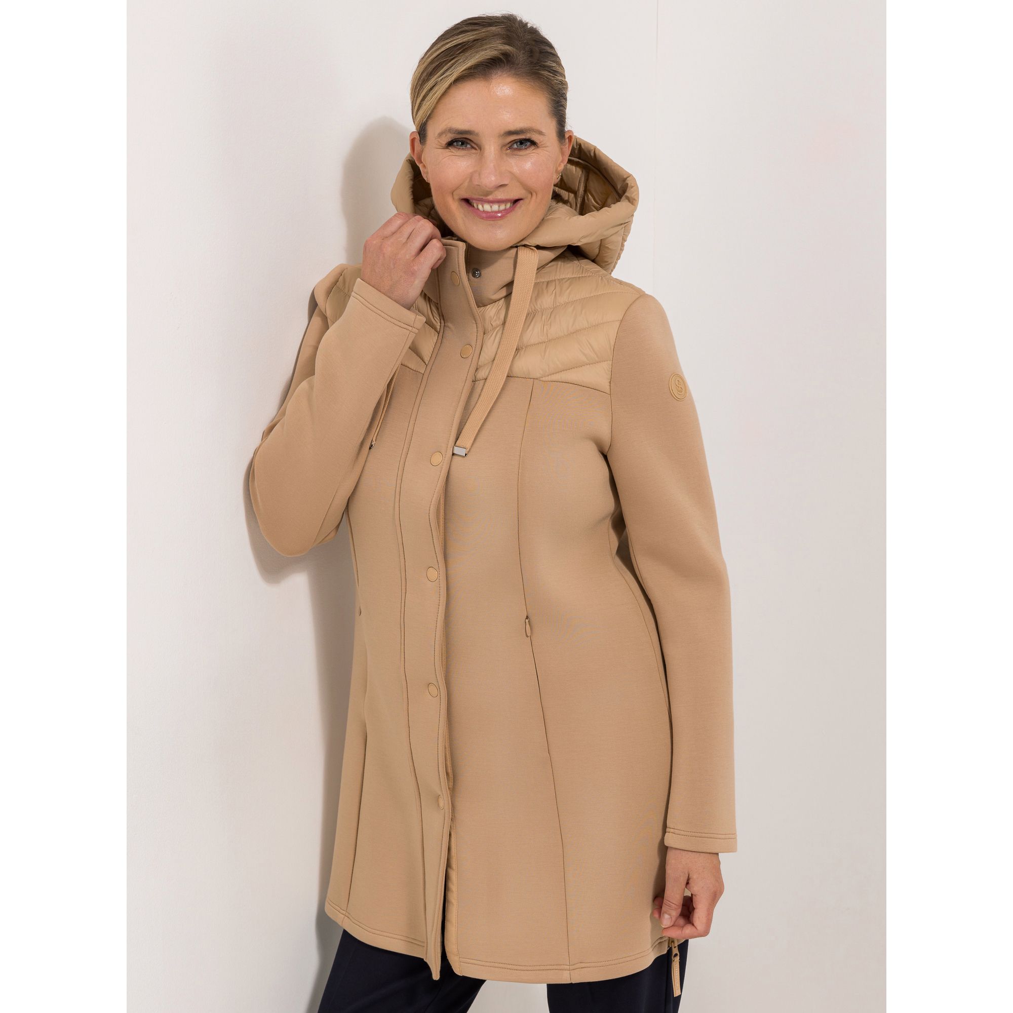 B-Ware STRANDFEIN Longjacke Material-Mix Stepp und Scuba