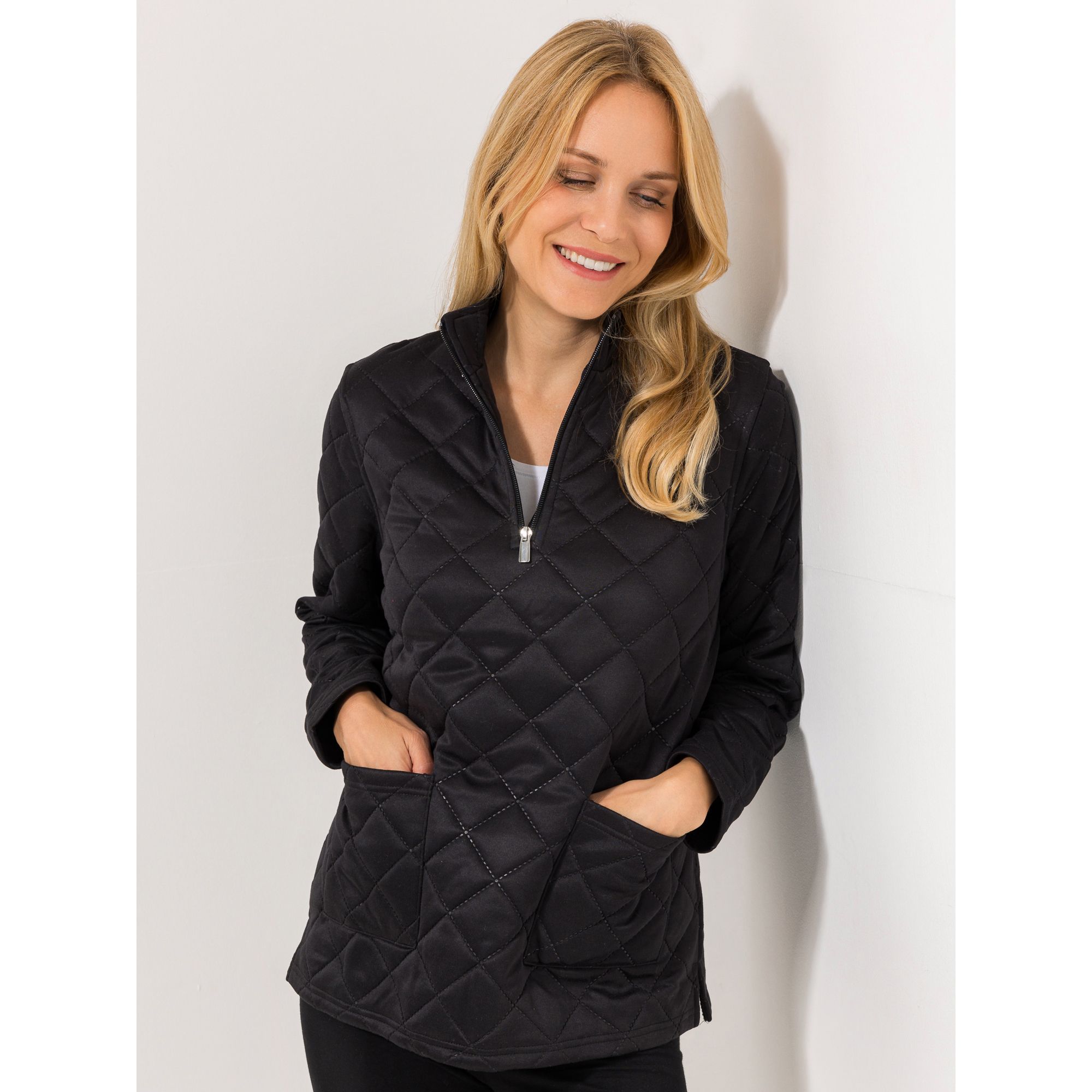 B-Ware JERYMOOD HOMEWEAR Troyer, 1/1-Arm Stehkragen kurzer Reißverschluss