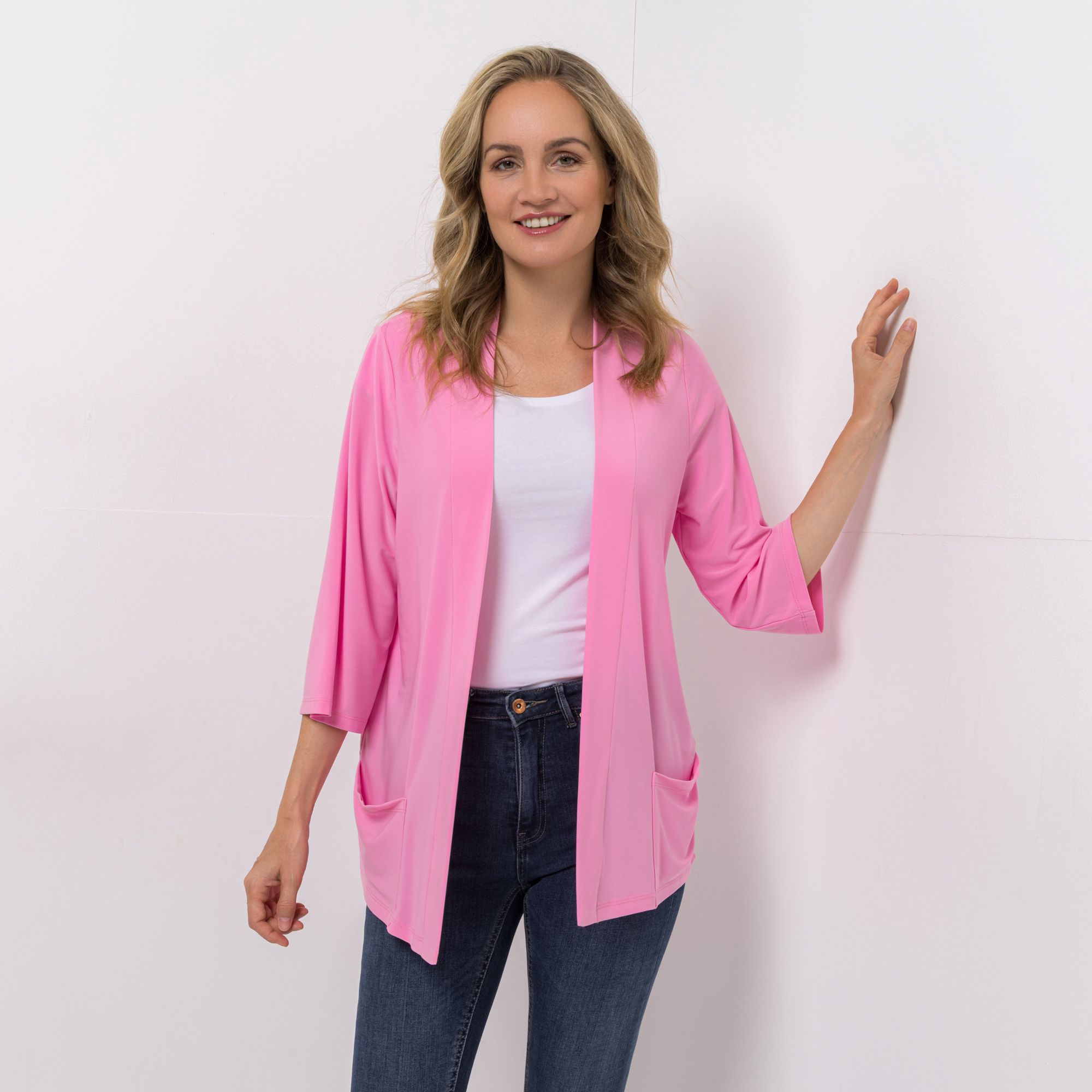 B-Ware KIM & CO. Cardigan, 3/4-Arm Deluxe Brazil Knit aufgesetzte Taschen
