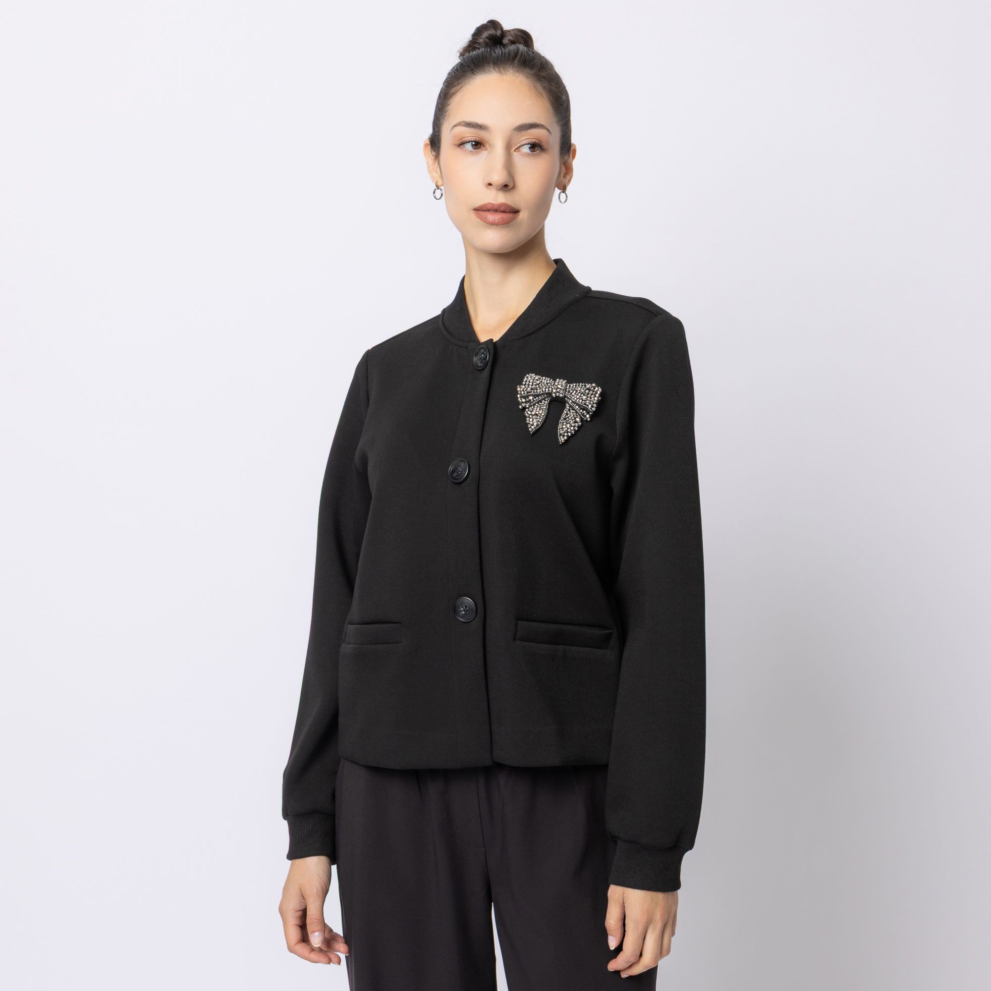 B-Ware STEFFEN SCHRAUT Blouson-Jacke Knopfleiste Schleifenbrosche