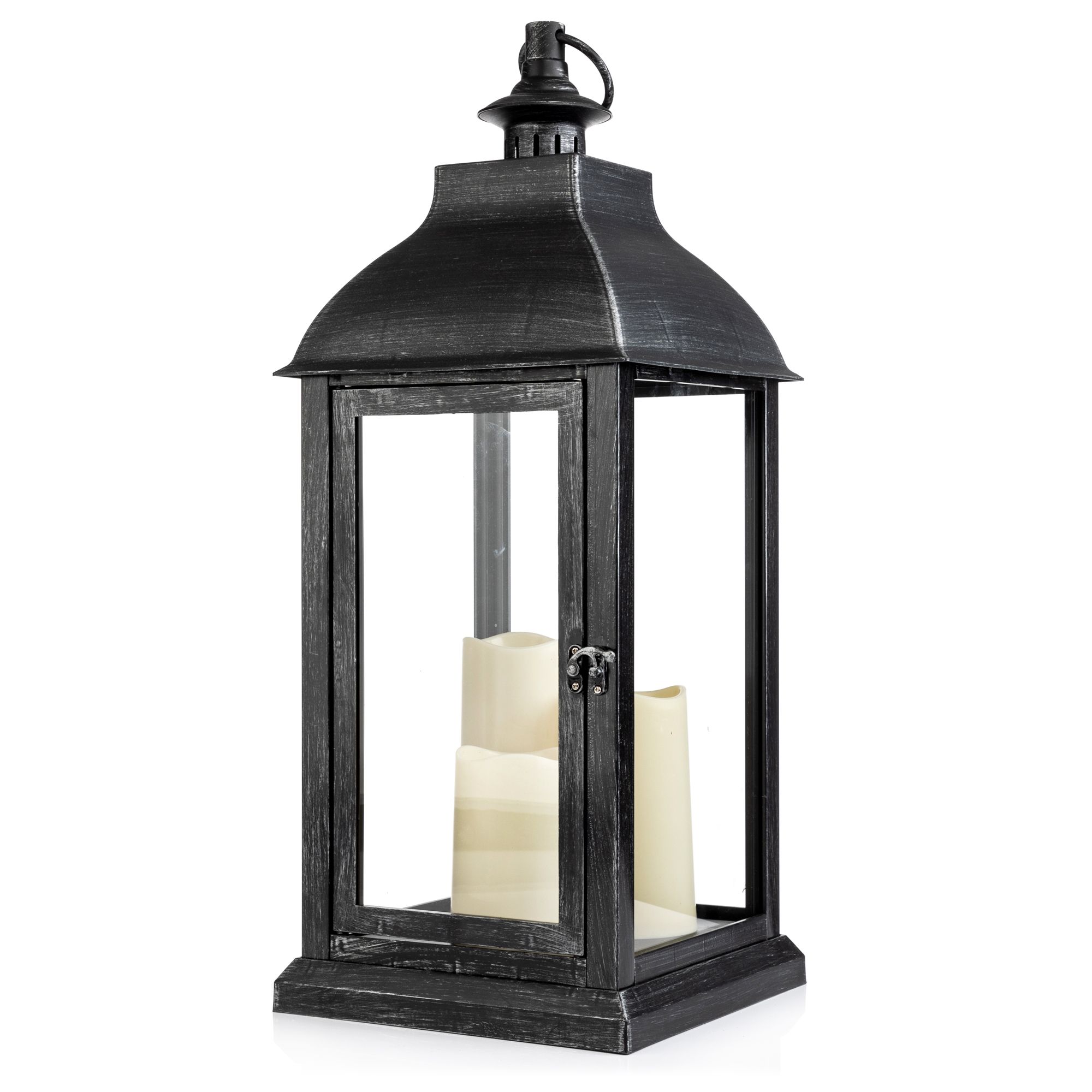 B-Ware ELAMBIA Outdoor-Laterne Rotationslicht inkl. 3 LED-Kerzen