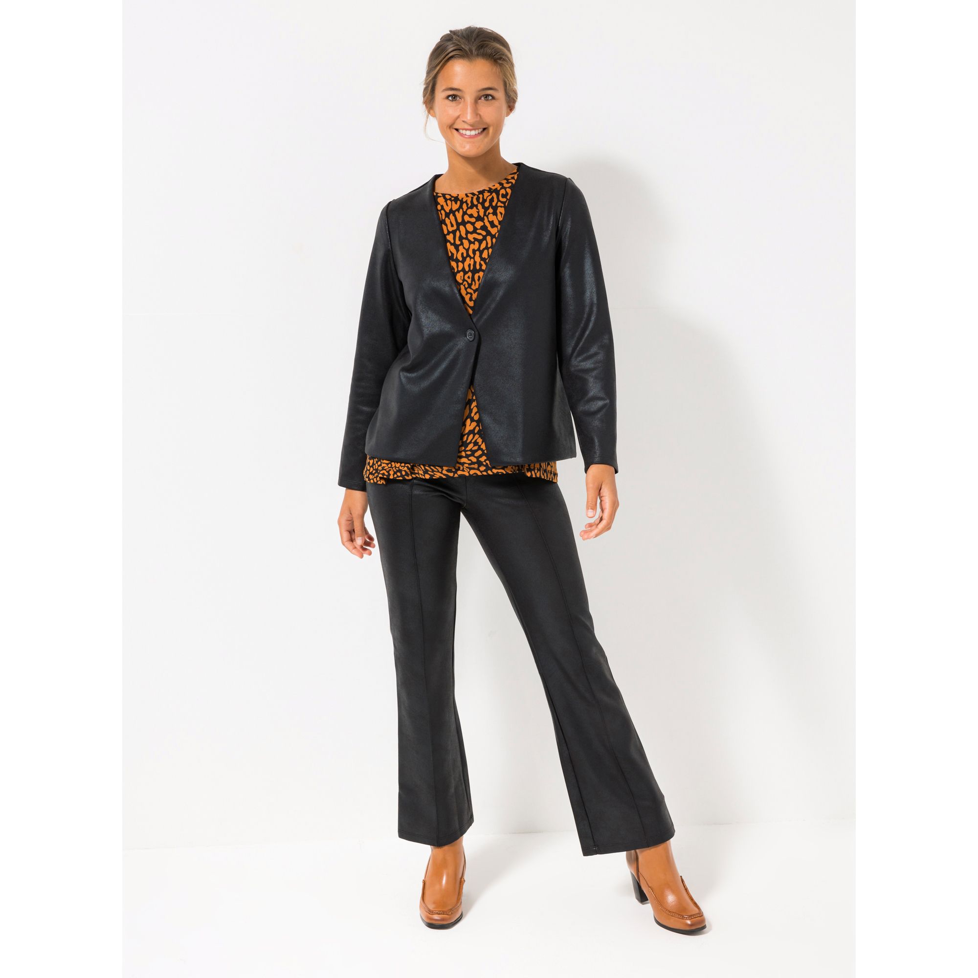 B-Ware KIM & CO. Blazer, 1/1-Arm Antique Leder Optik 1 Knopf