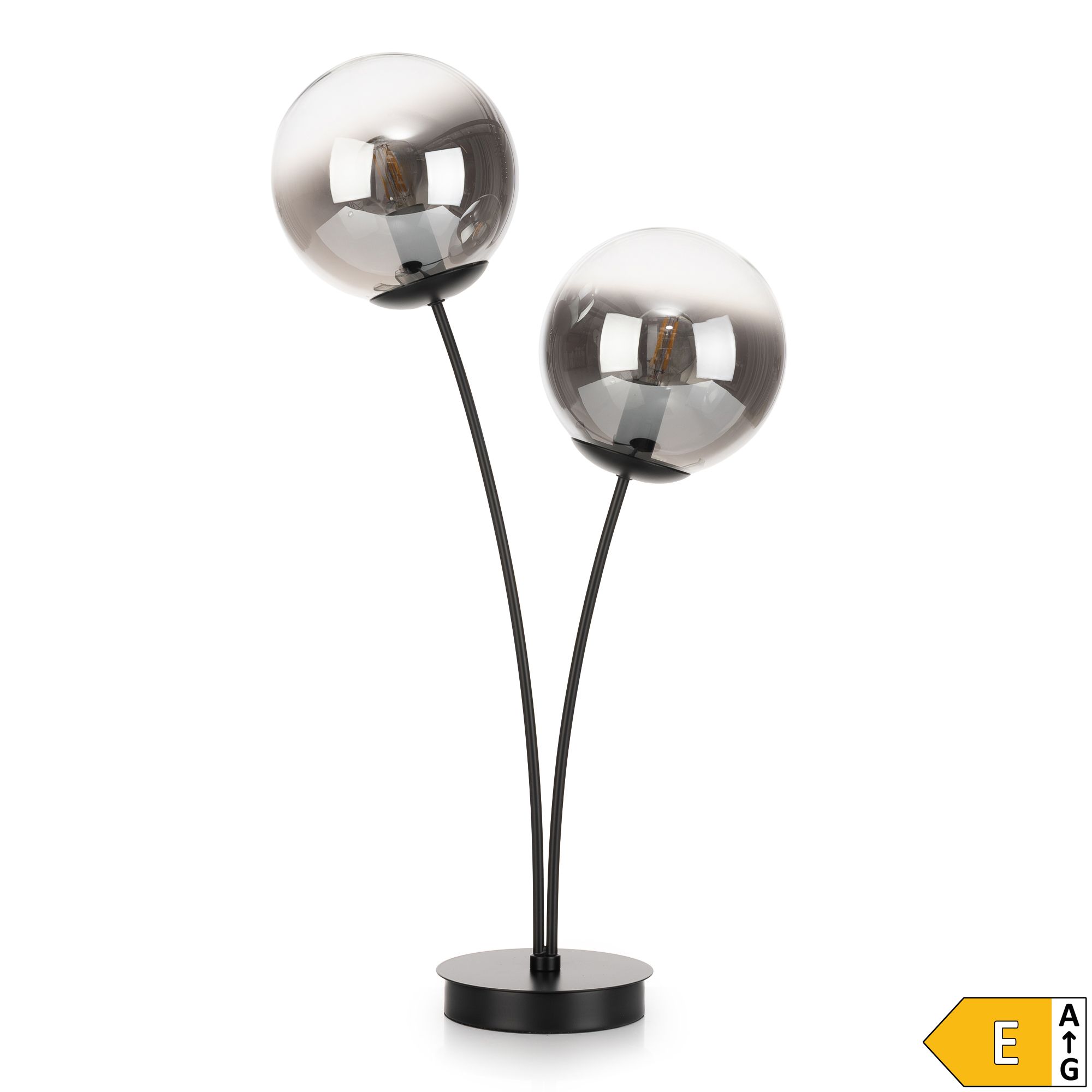 B-Ware LUMIDA Looks LED-Tischleuchte 2 Glas-Lampenschirme Schnur-Schalter, Energieeffizienzklasse E