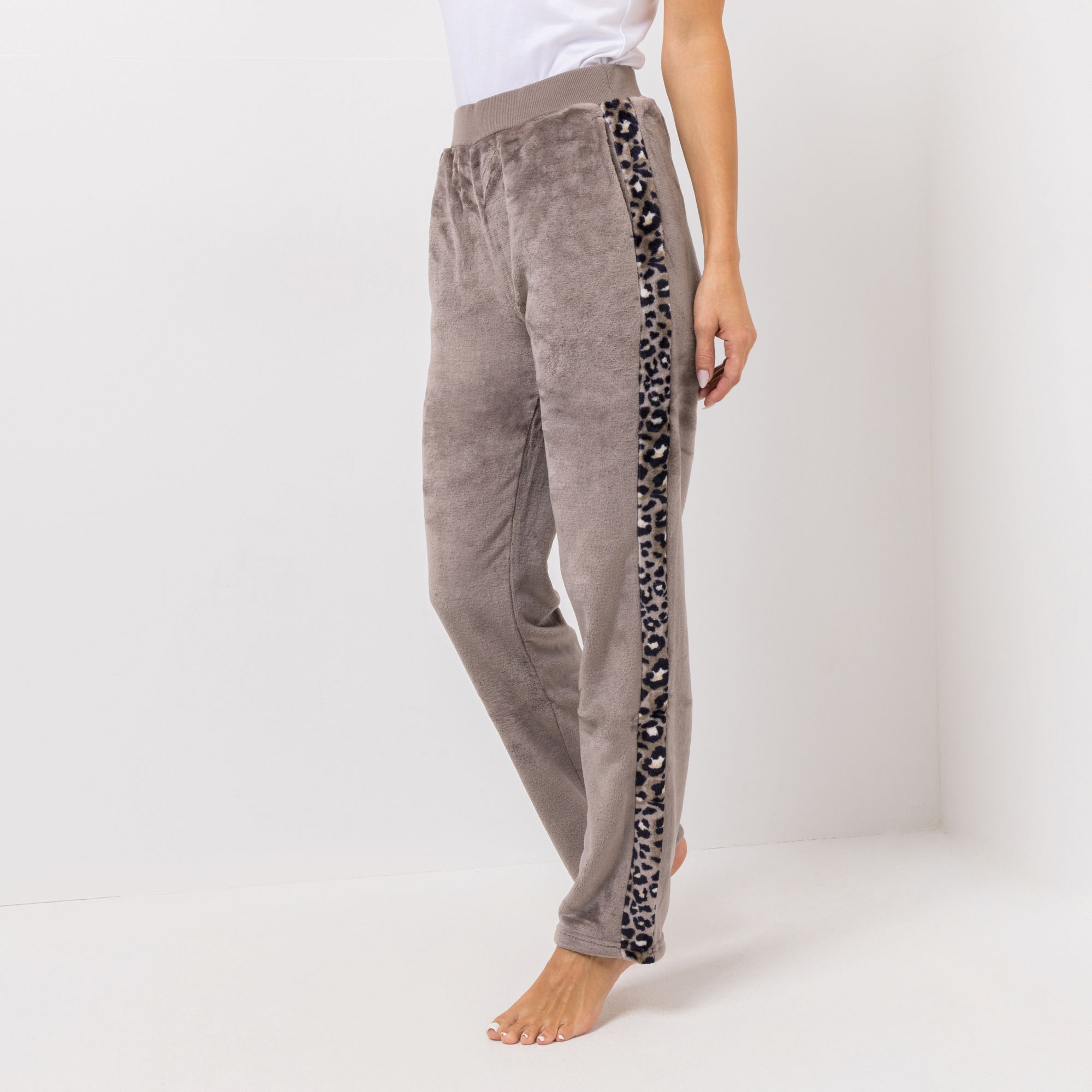 B-Ware MONT CHALET Damen-Hose bedr. Gallonstreifen Mikrofaser Chinchilla