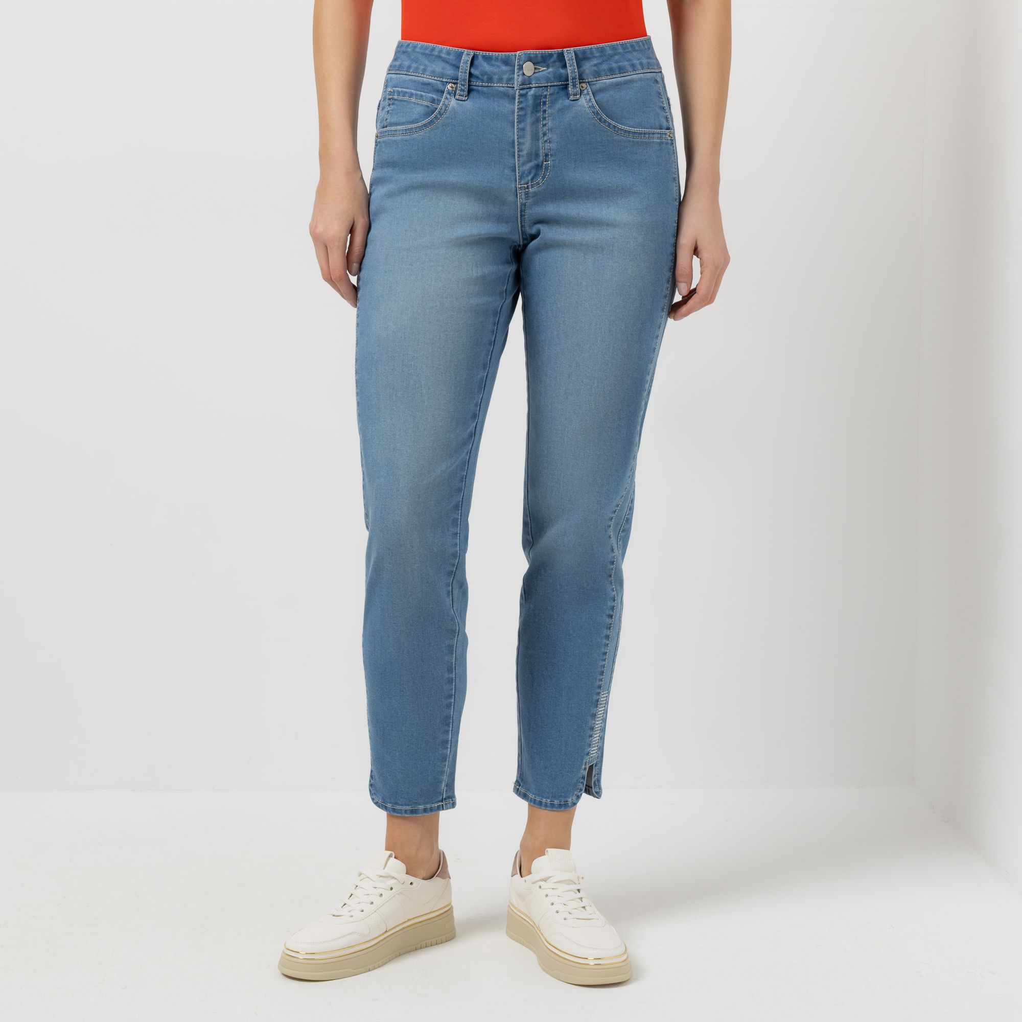 B-Ware STEFFEN SCHRAUT Jeans, knöchellang Galonstreifen Strassdetails