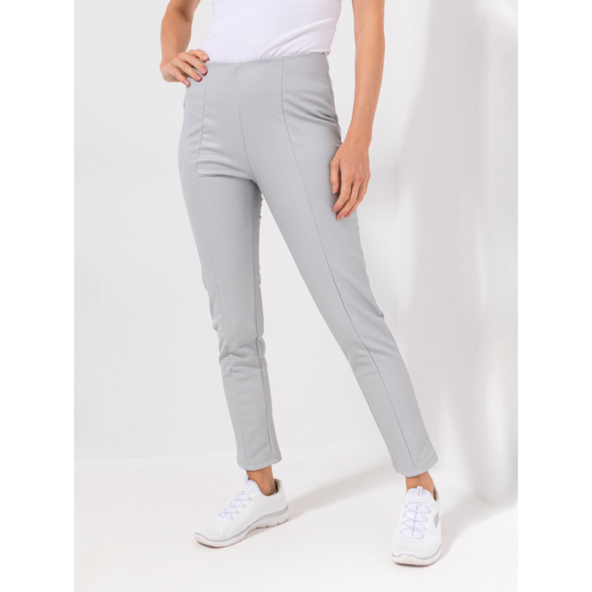 B-Ware VIA MILANO Hose knöchellang Rundumdehnbund Leder-Optik