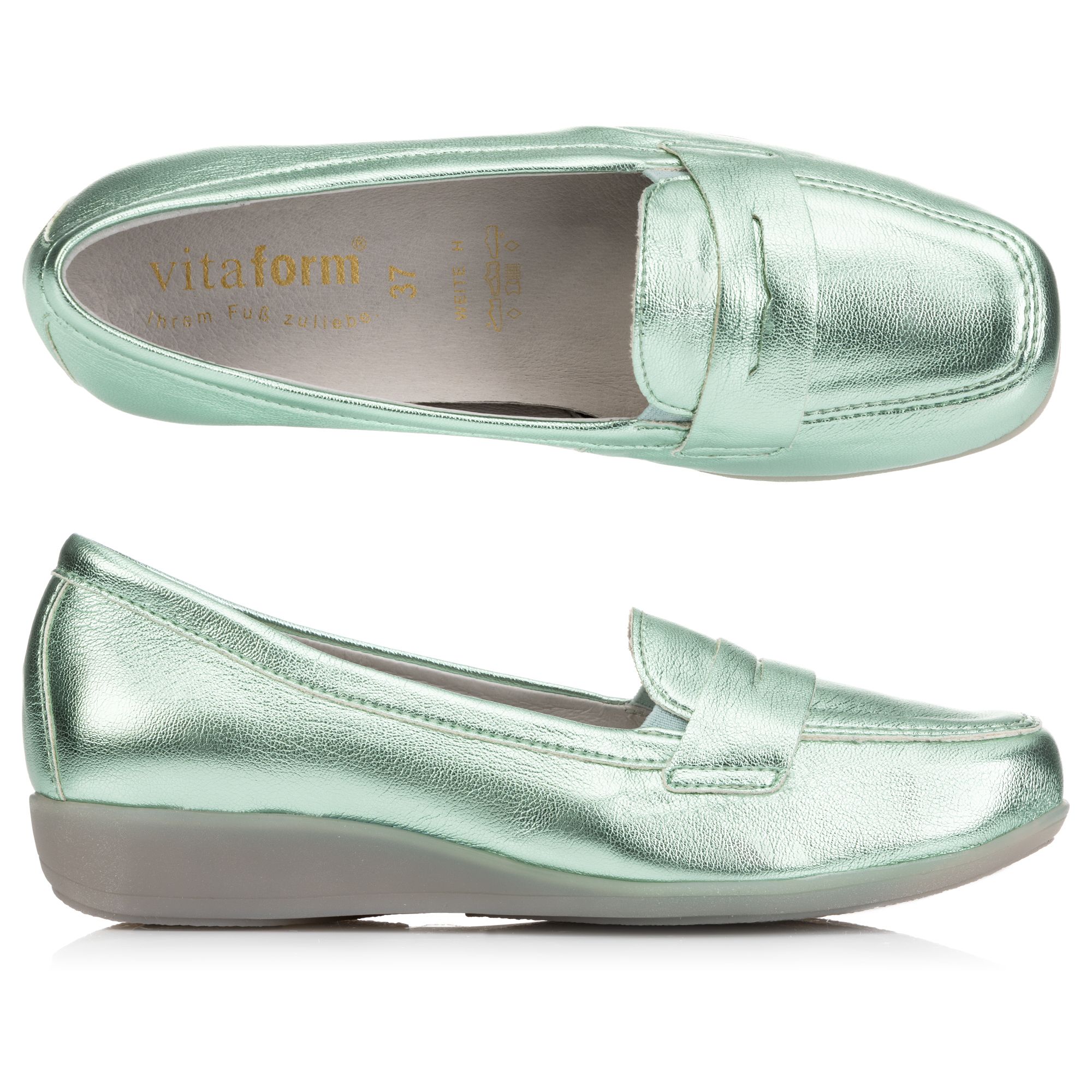 B-Ware VITAFORM Damen-Slipper Stretchmaterial Metallic