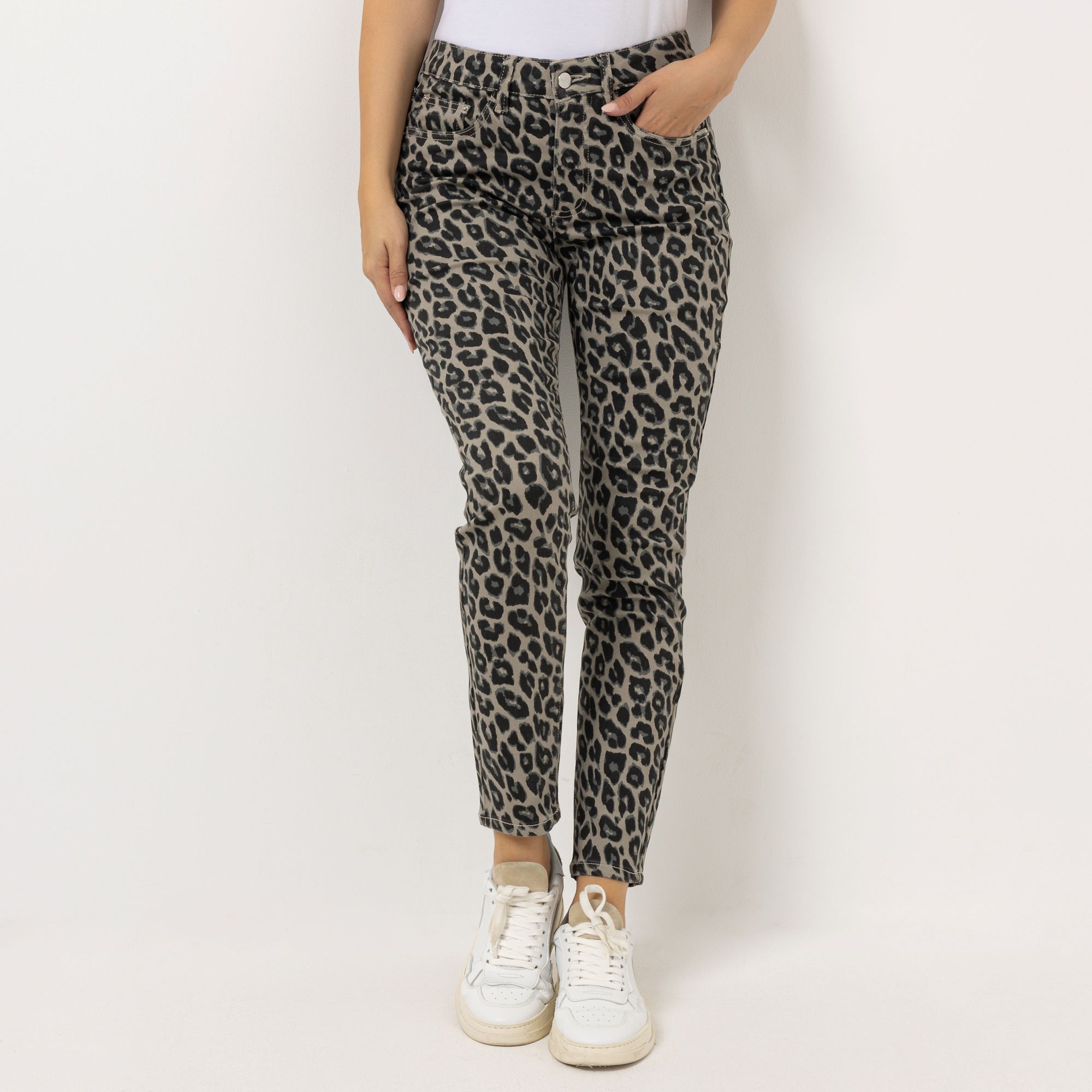 B-Ware VIA MILANO Jeans, 7/8-Länge 5-Pocket-Style Allover-Print