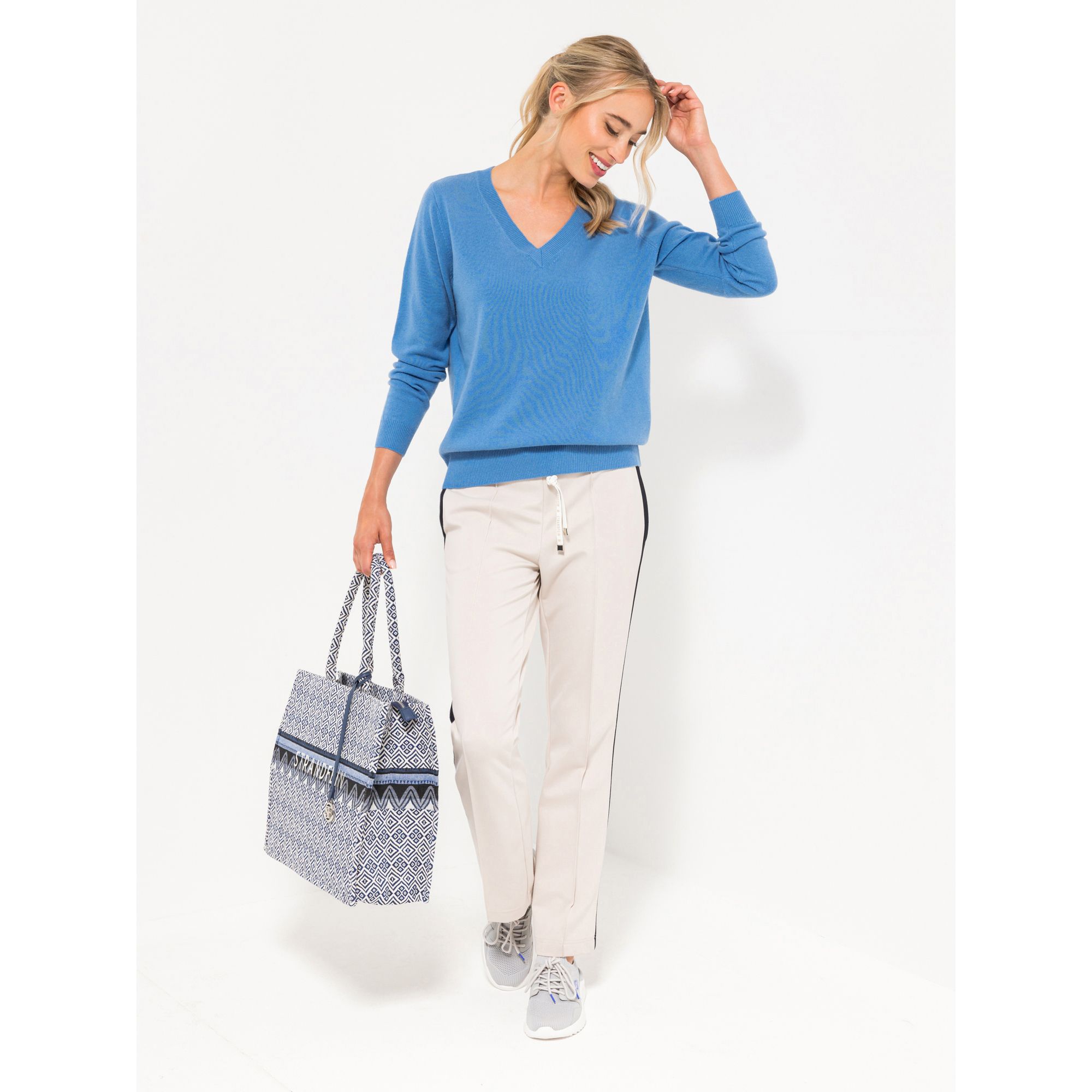 B-Ware STRANDFEIN Pullover V-Ausschnitt RWS zertifiziert