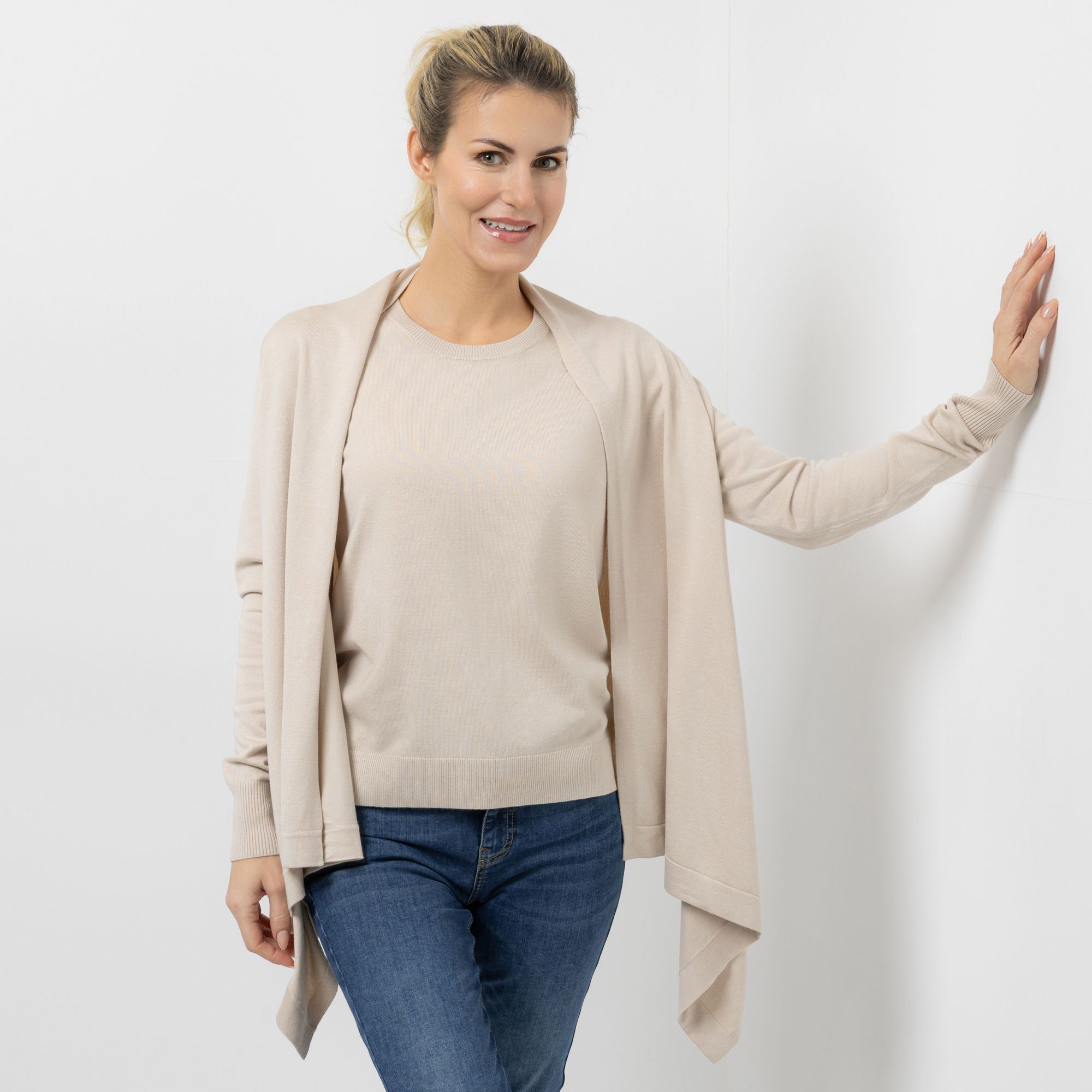 B-Ware ANNA VON GRIESHEIM Cardigan Viskose-Mischung offene Front