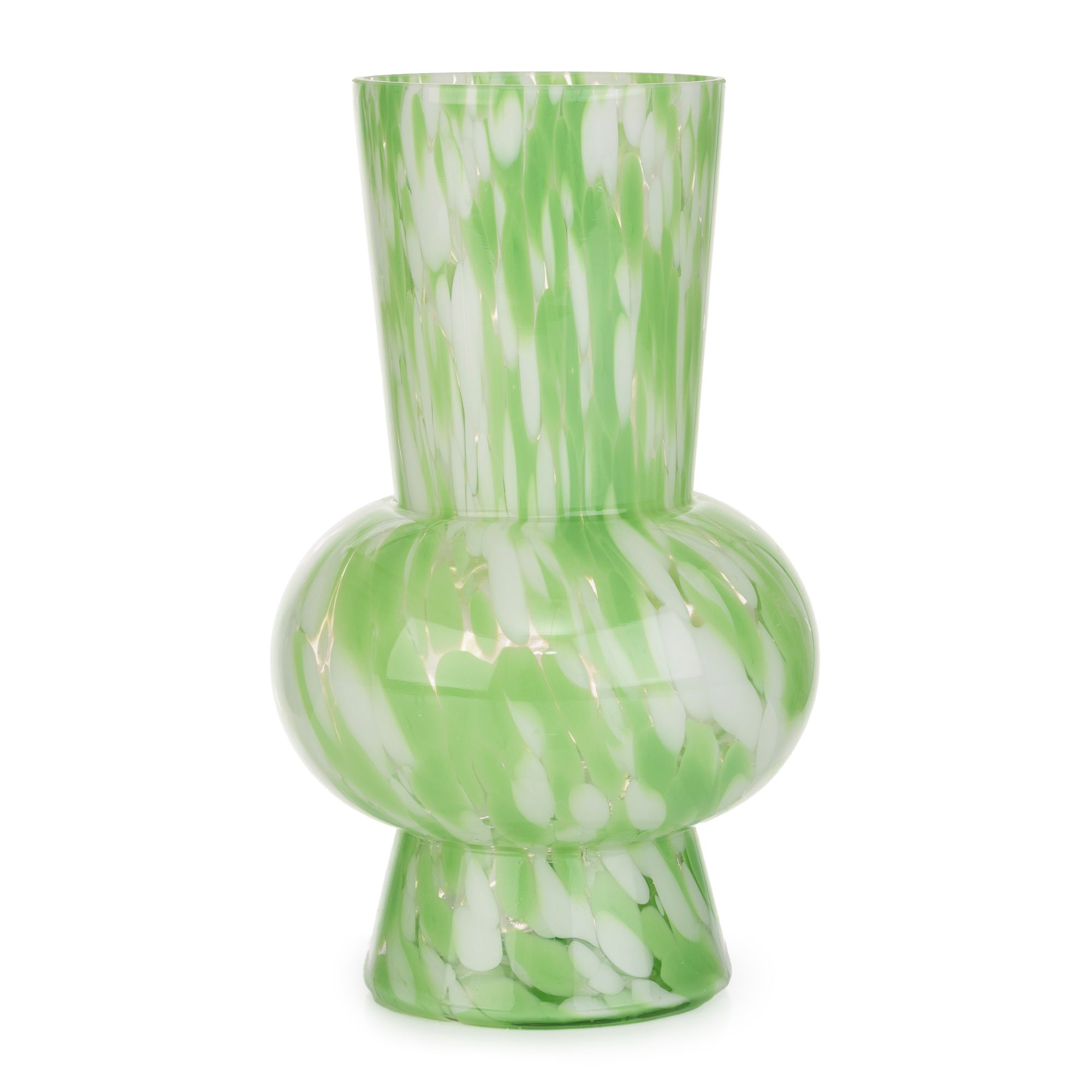 B-Ware ABELLA Flora Design-Glasvase Leo-Design 2-farbig Höhe 25cm, Ø 15cm