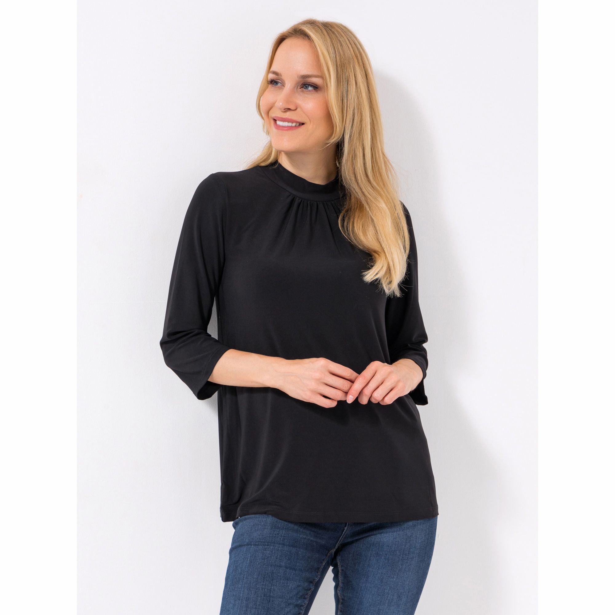 B-Ware KIM & CO. Shirt, 3/4-Arm Brazil Knit Jersey Stehkragen