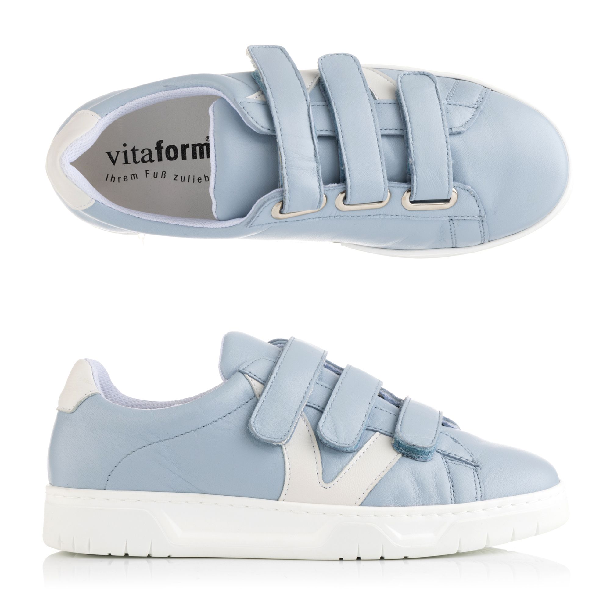 B-Ware VITAFORM Damen- Sneaker Nappaleder 3 Klettverschlüsse
