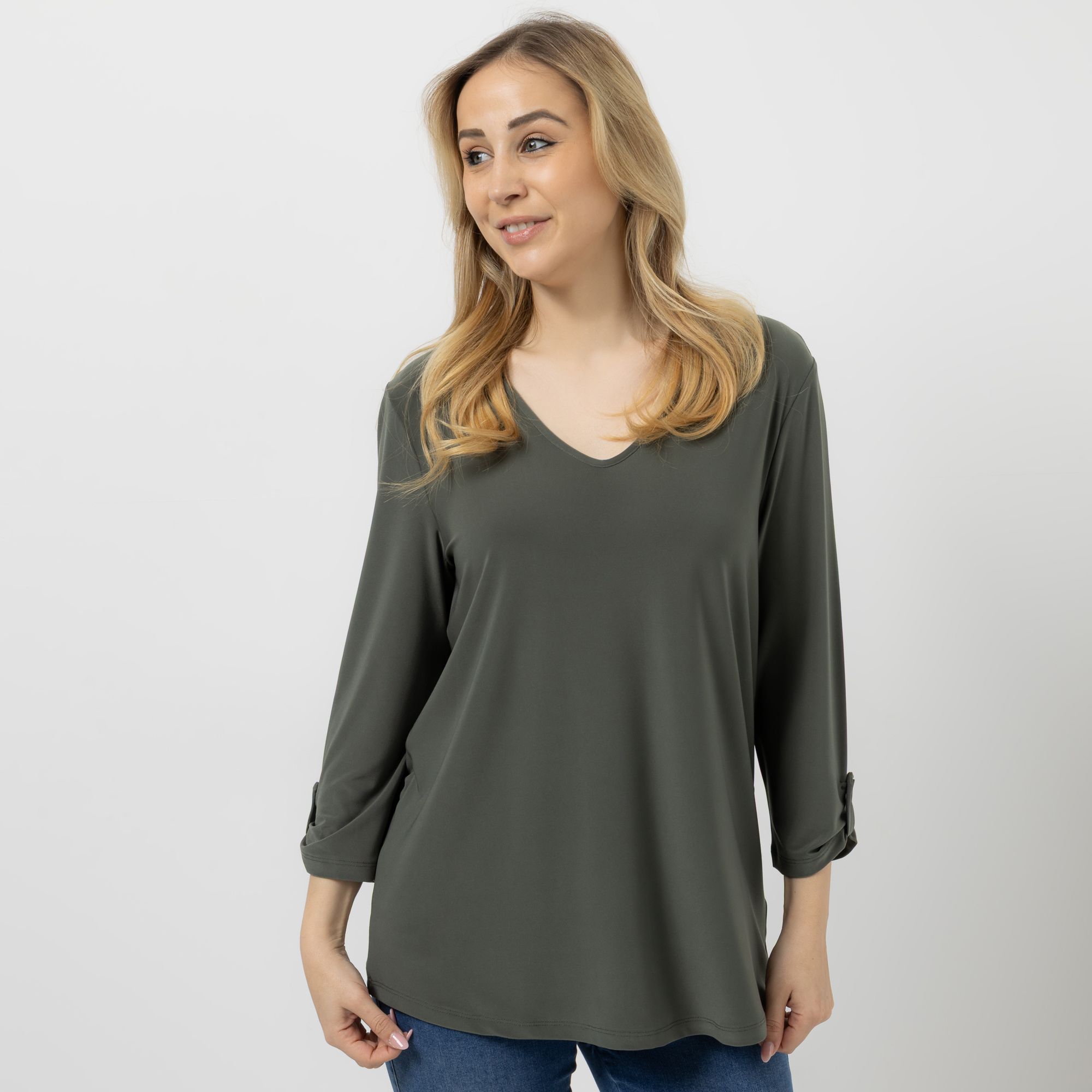 B-Ware KIM & CO. Shirt, 3/4-Arm Brazil Knit Jersey Ärmel-Riegel